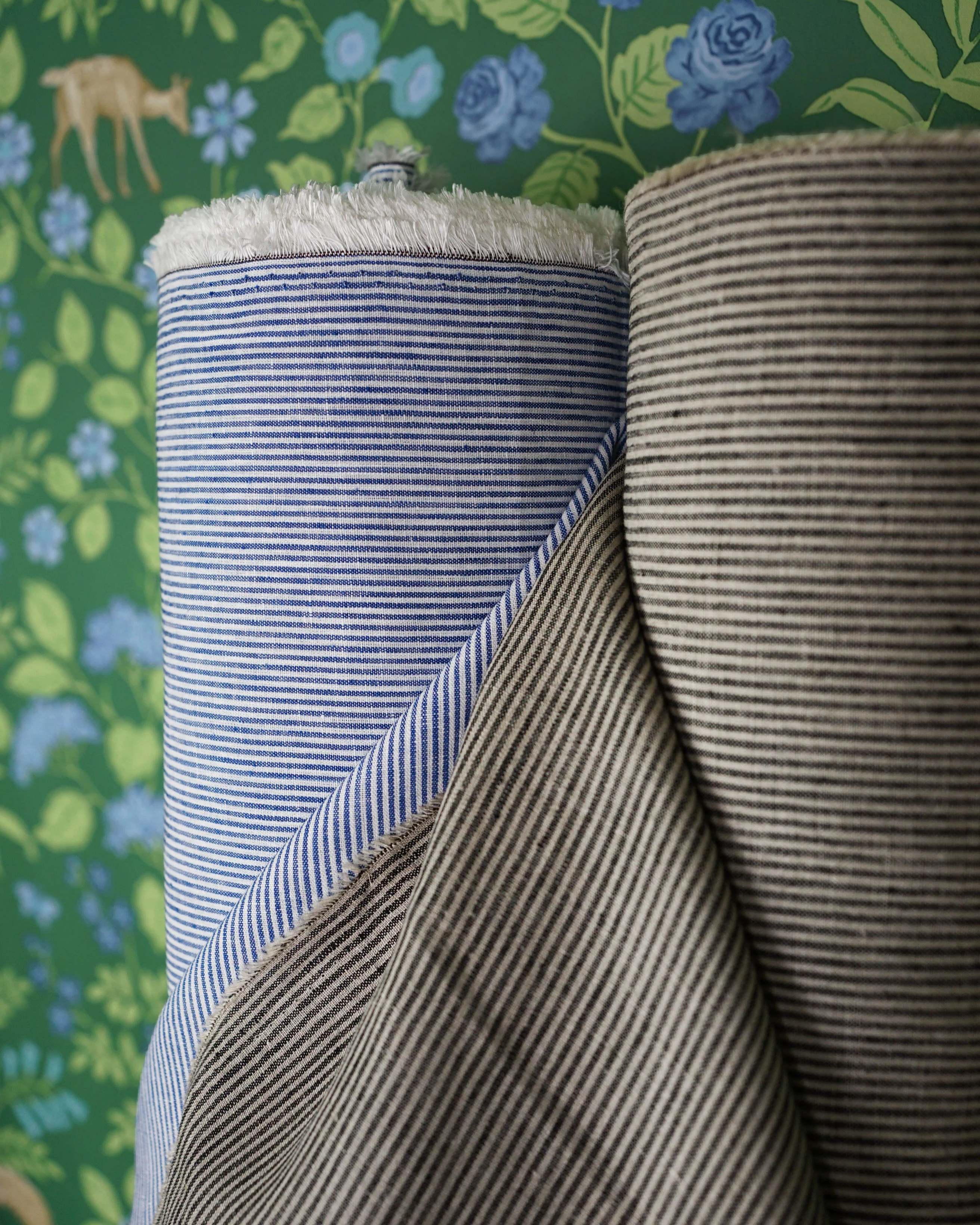 Natural Railroad Stripe Linen - Image 5