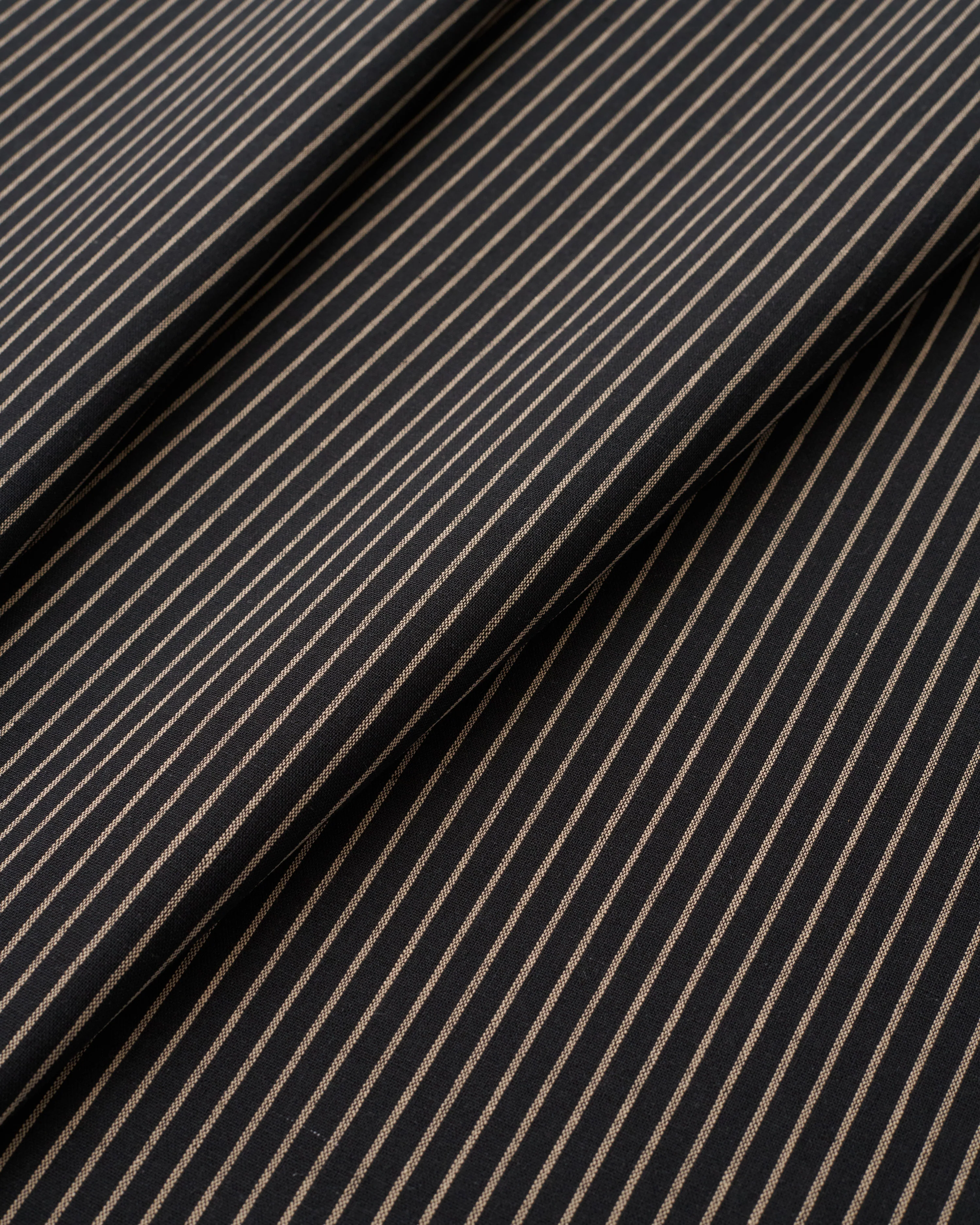 Black and Tan Stripe Linen Cotton - Image 2