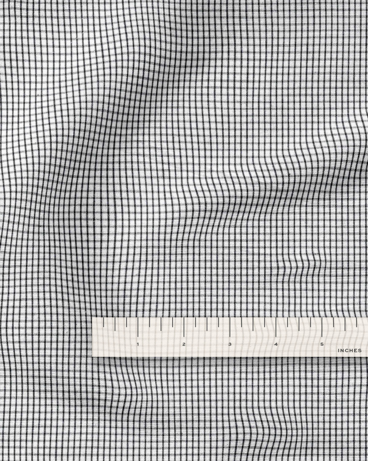Black Mini Check Cotton Shirting - Image 3