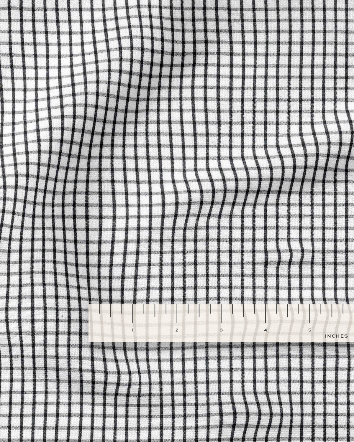 Black Small Check Cotton Shirting - Image 3