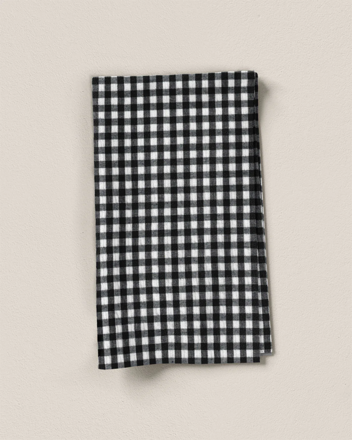 Black Small Gingham Cotton Seersucker - Image 2