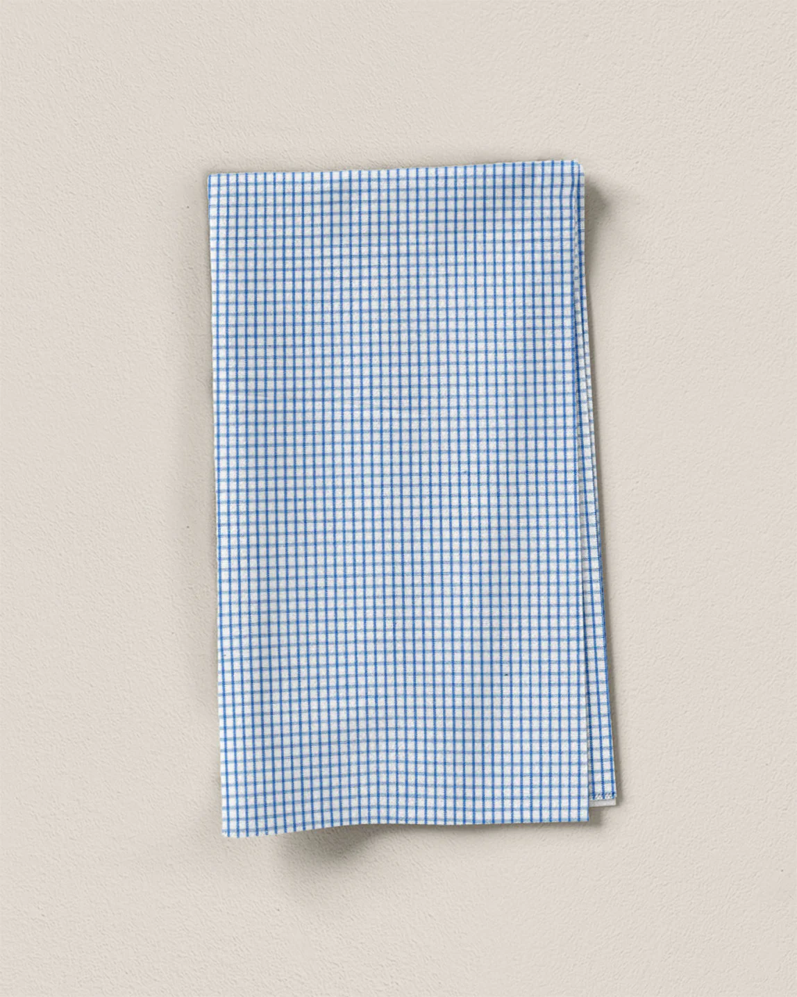 Blue Mini Check Cotton Shirting - Image 2