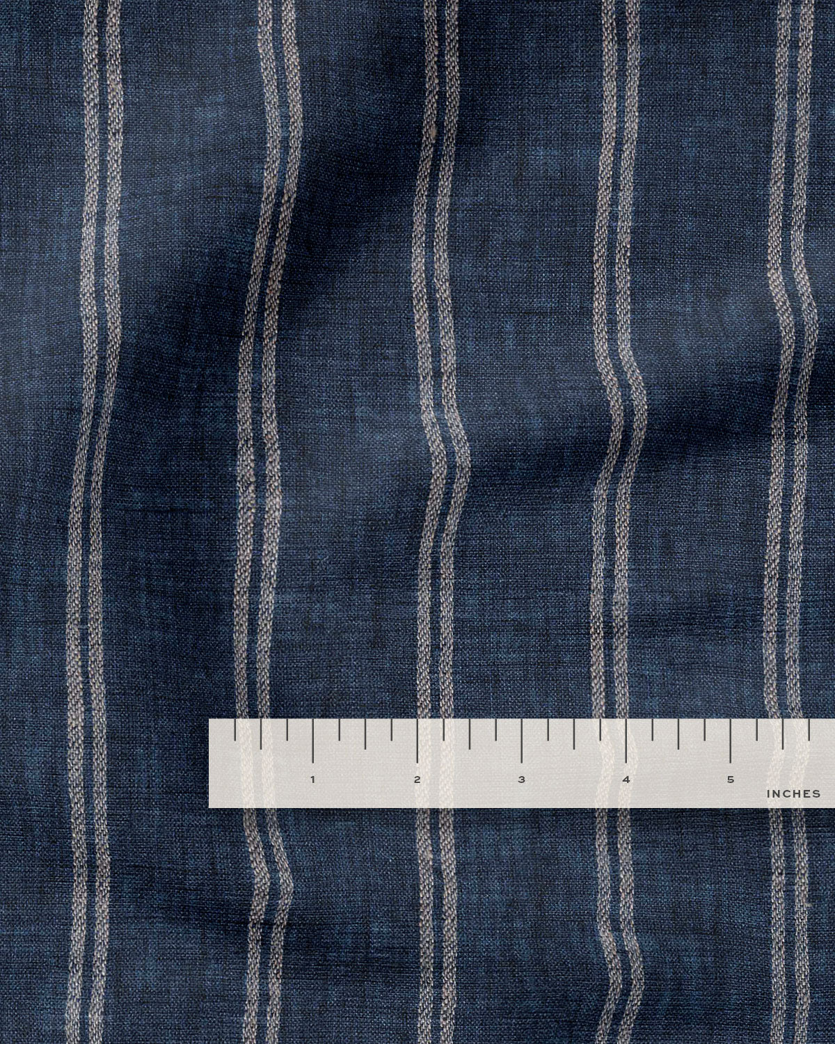 Blue Summit Twin Stripe Washed Linen - Image 3