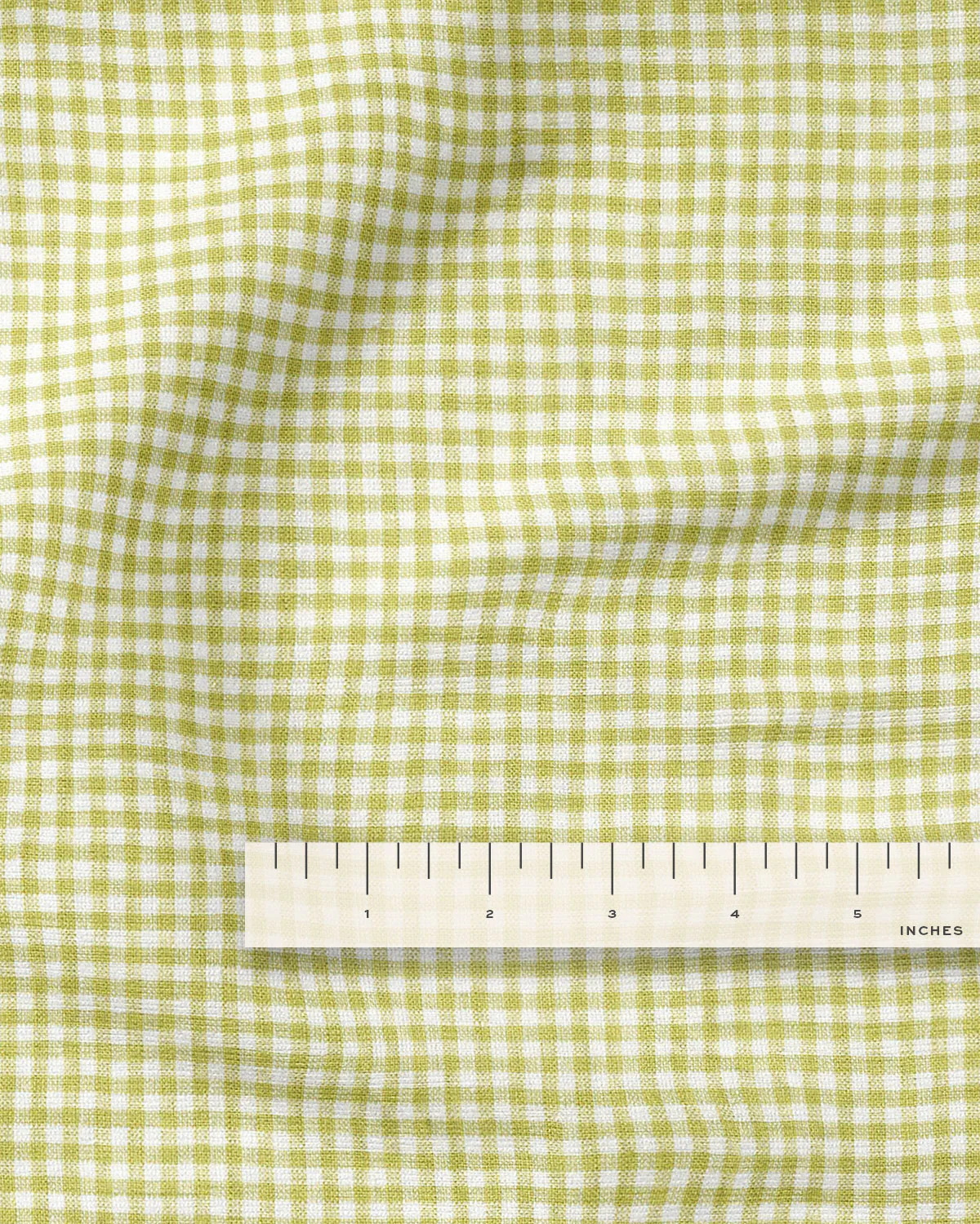 Celery Micro Gingham Linen - Image 3