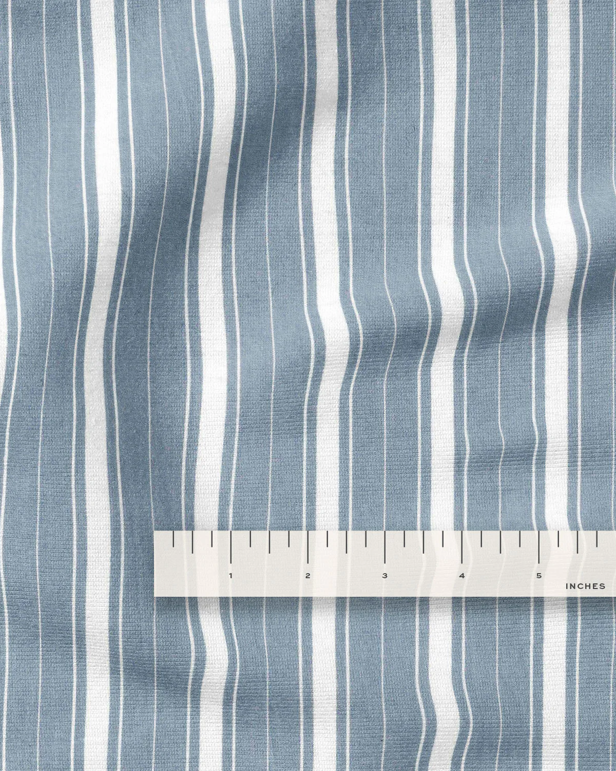Chambray Blue Fun Stripe Washed Cotton - Image 3