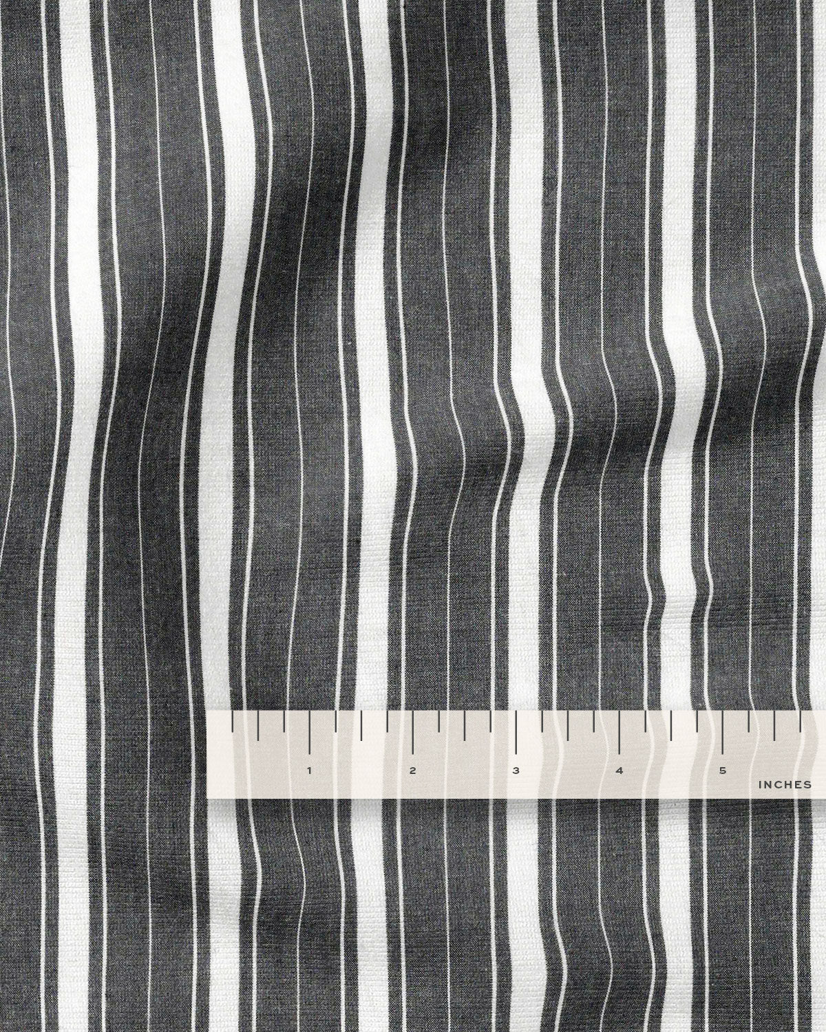 Charcoal Fun Stripe Washed Cotton - Image 3