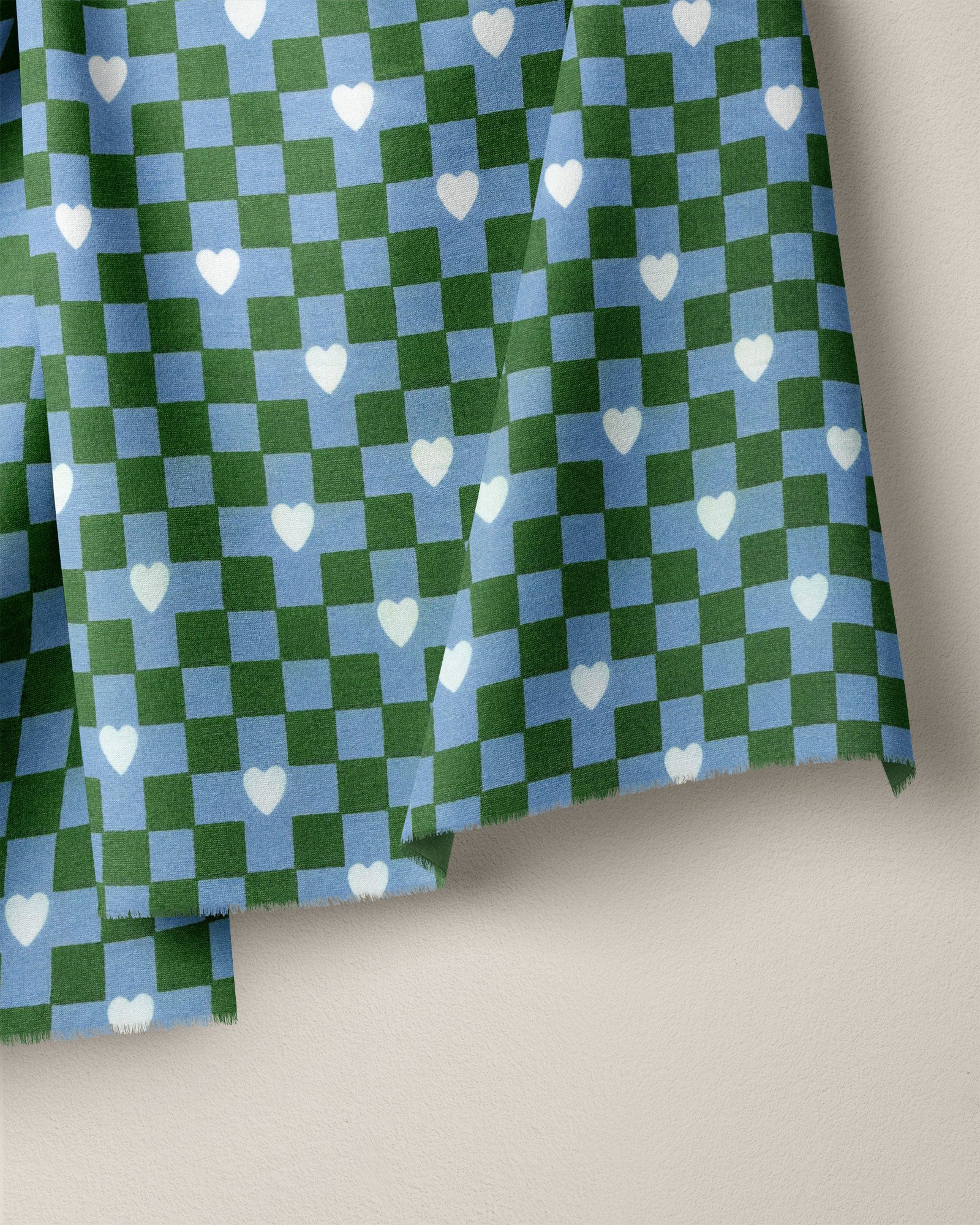 Checkered Hearts Screen Print Organic Cotton - Image 2