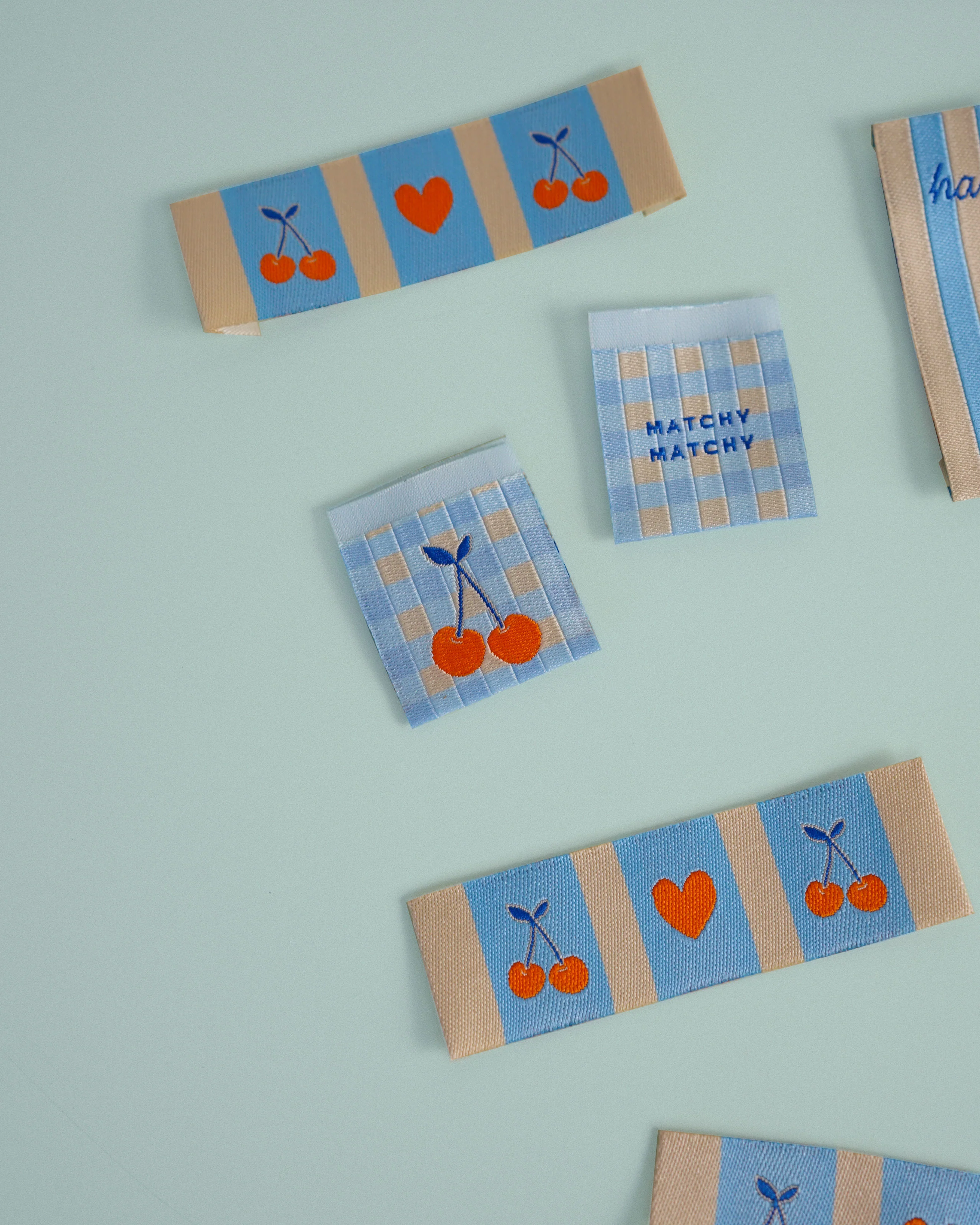 Cherries Square and Rectangle Woven Garment Labels - Image 3