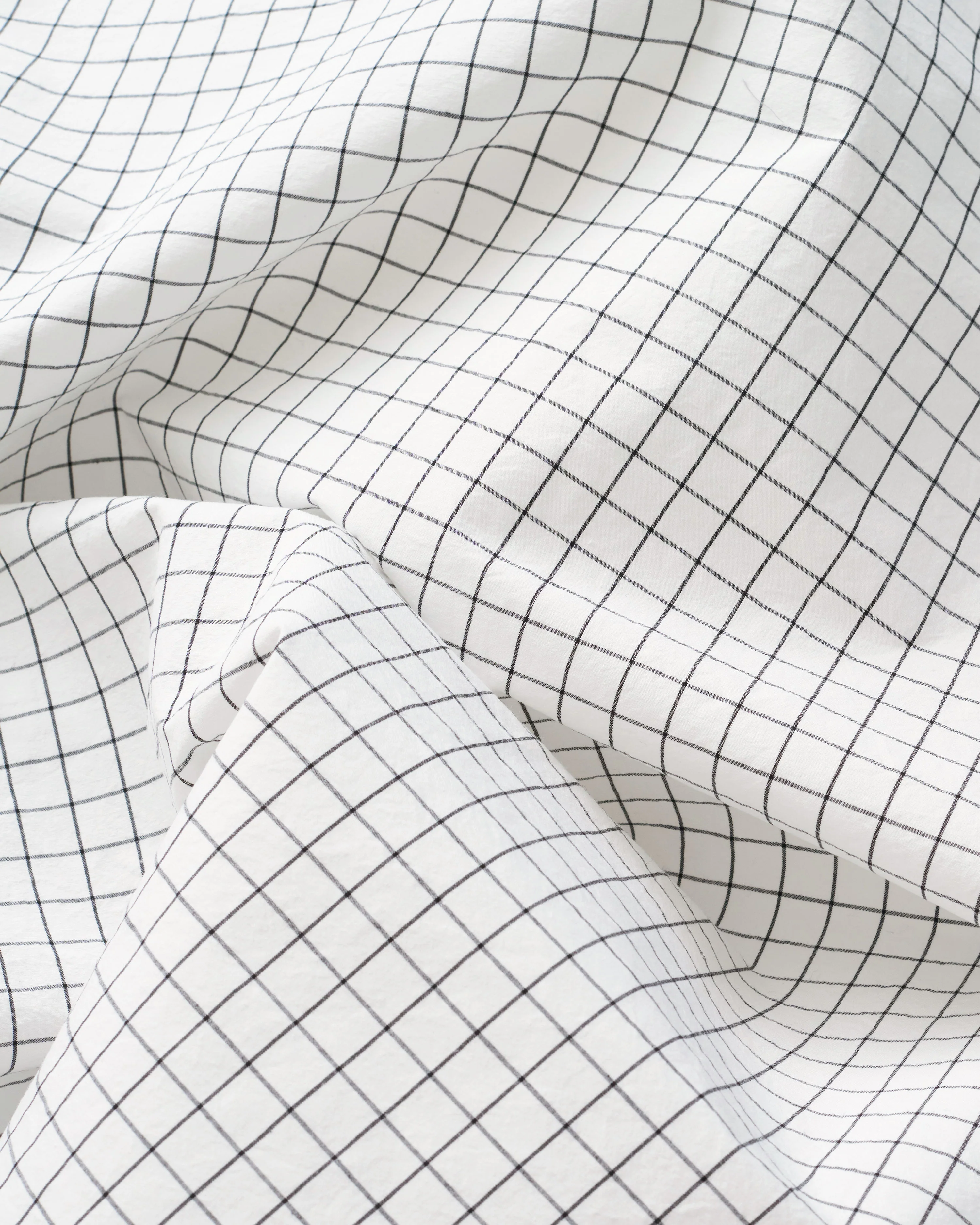Classic Black and White Check Luxury Cotton Linen