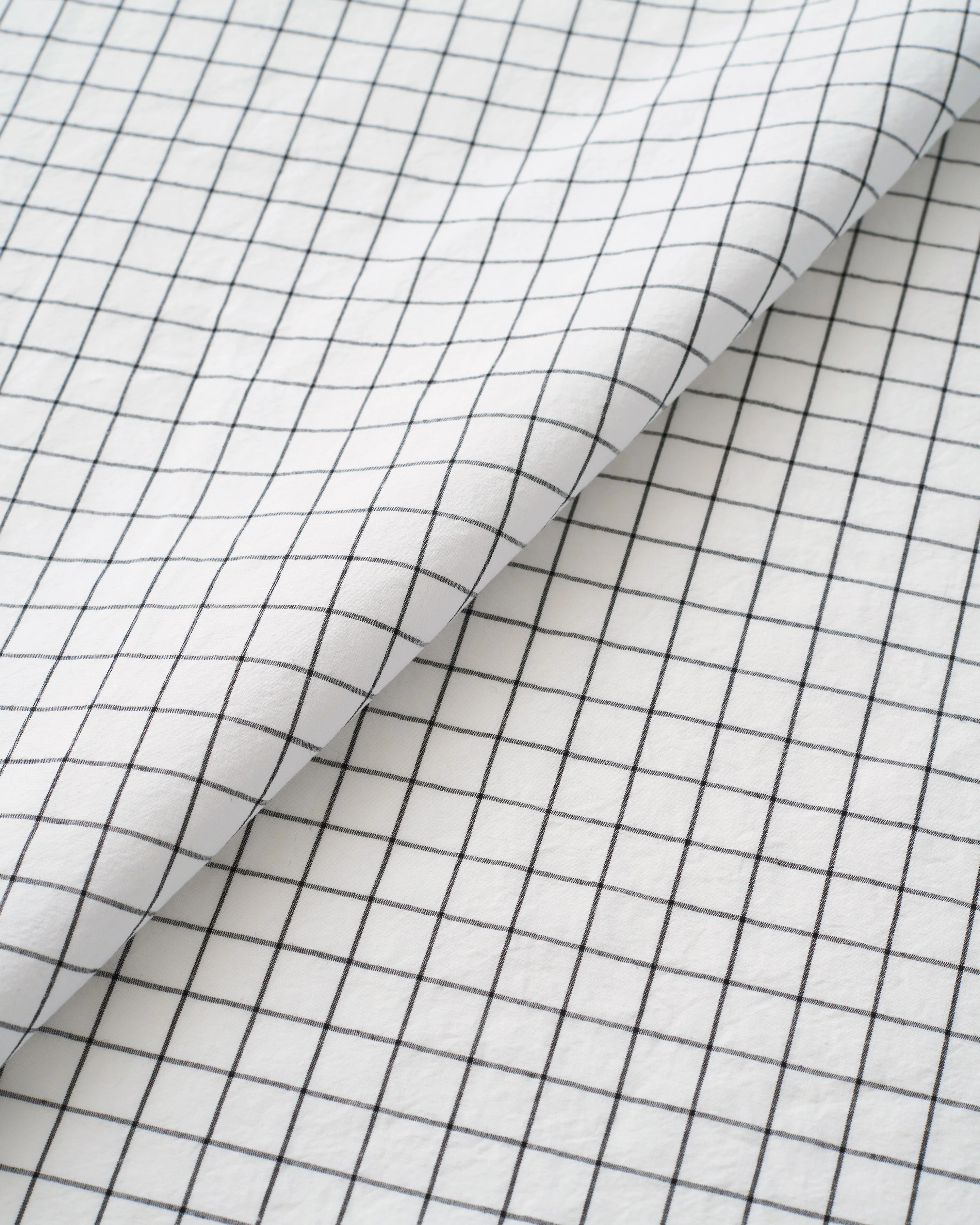 Classic Black and White Check Luxury Cotton Linen - Image 2