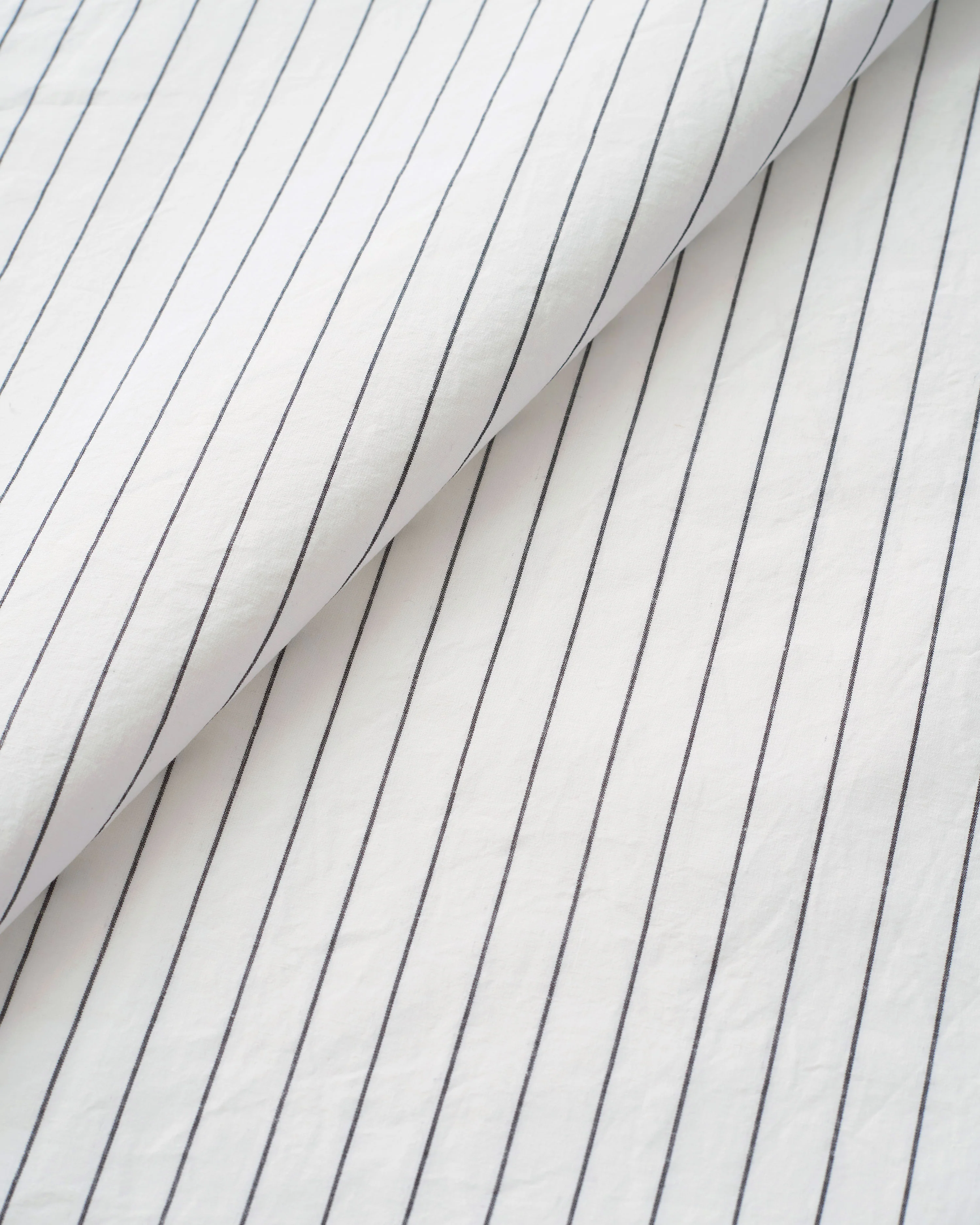 Classic Black and White Stripe Luxury Cotton Linen - Image 2