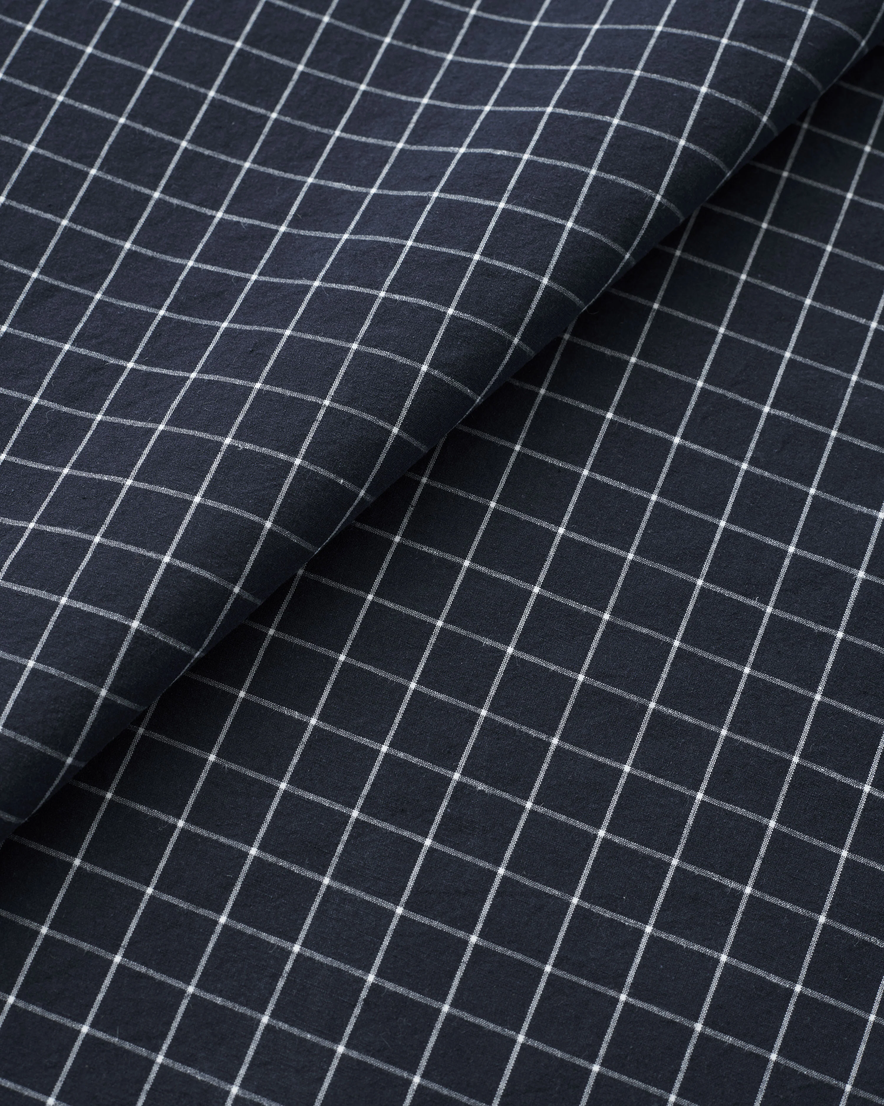 Classic Navy Check Luxury Cotton Linen - Image 2