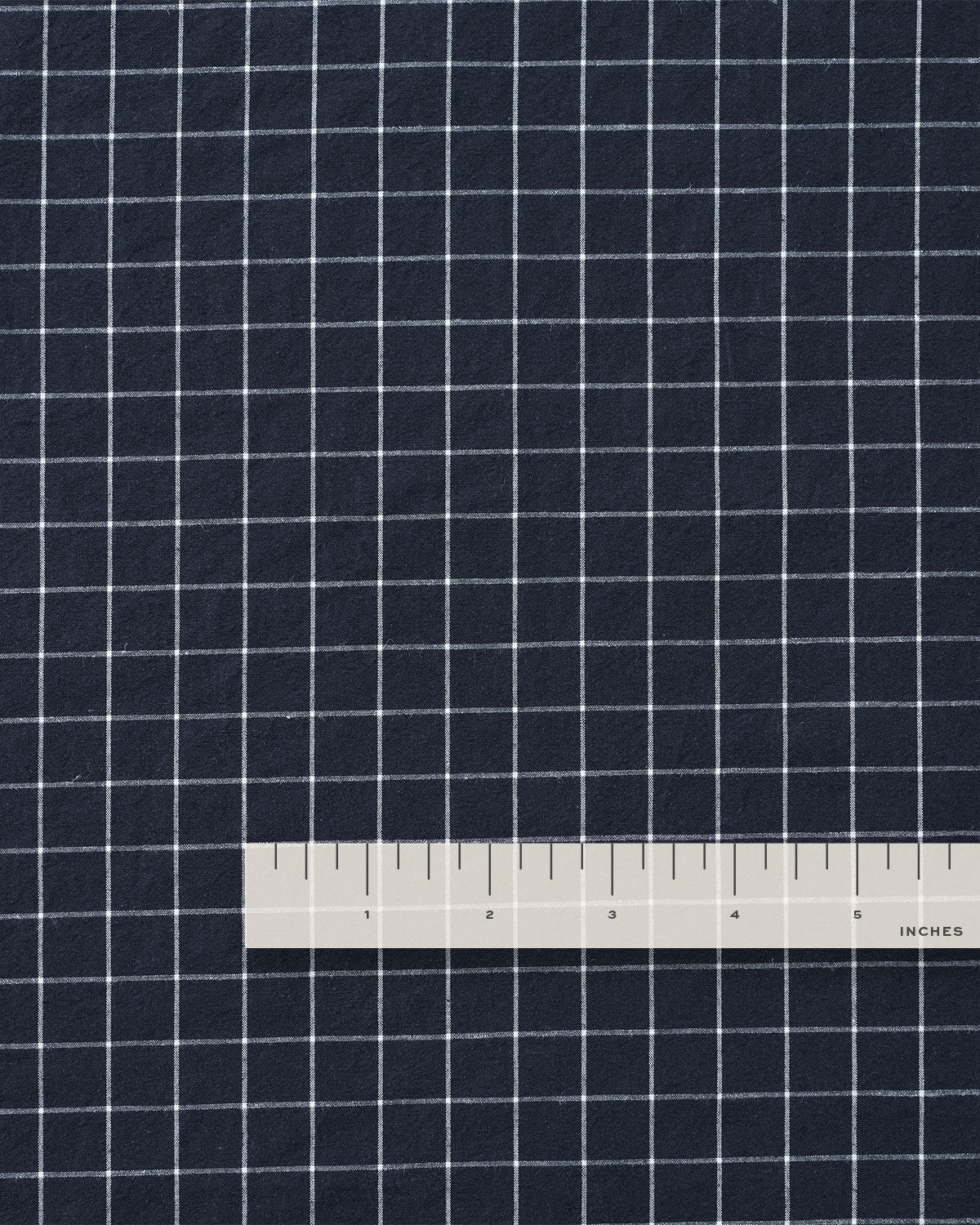 Classic Navy Check Luxury Cotton Linen - Image 4
