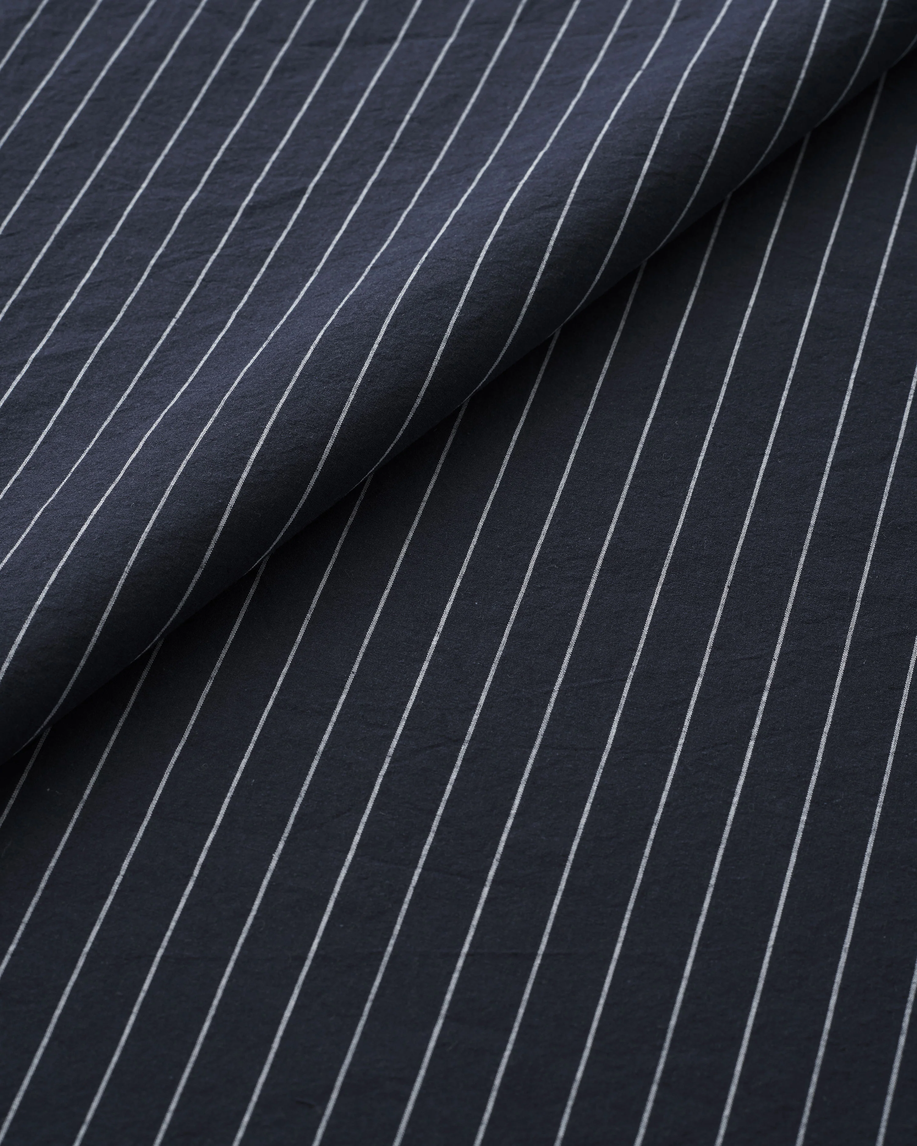 Classic Navy Stripe Luxury Cotton Linen - Image 2