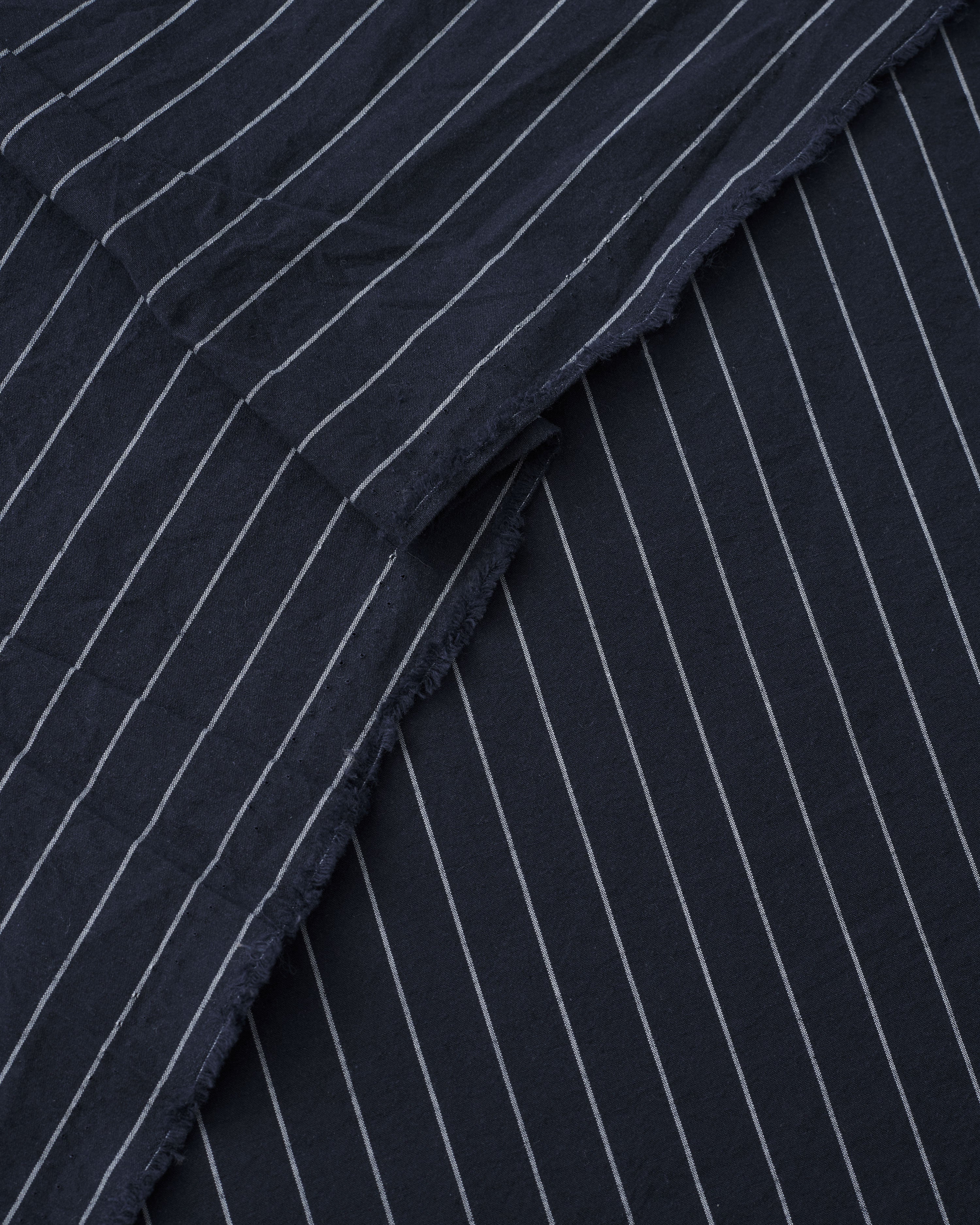 Classic Navy Stripe Luxury Cotton Linen - Image 3