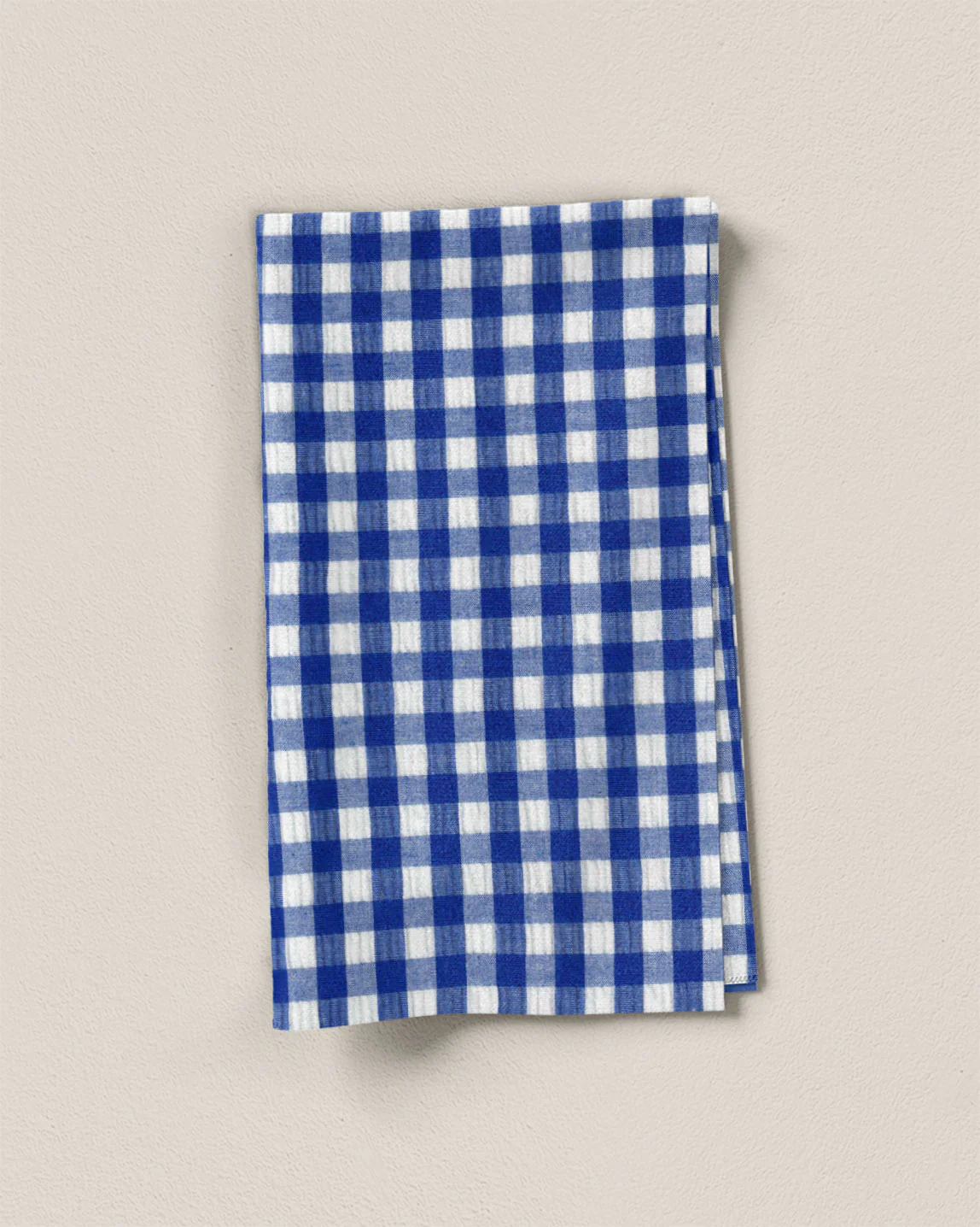 Cobalt Blue Medium Gingham Cotton Seersucker - Image 2