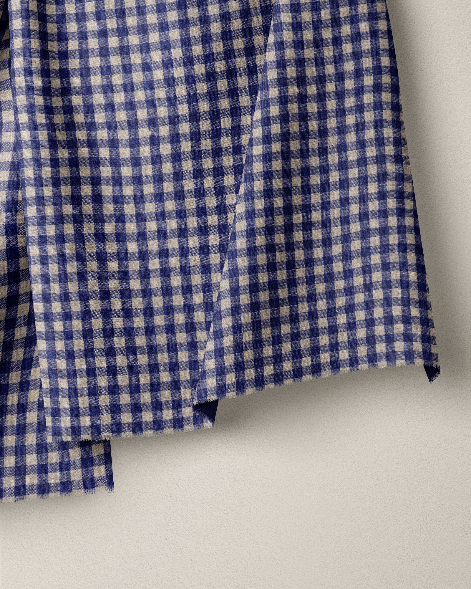 Cobalt Small Gingham Stonewashed Linen - Image 2