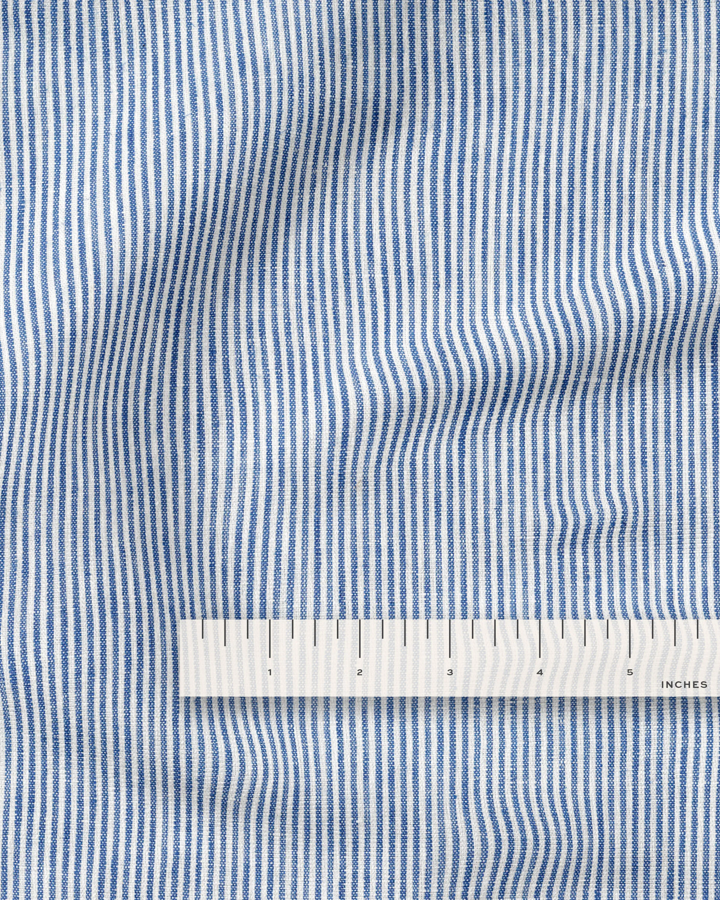 Blue Railroad Stripe Linen - Image 3