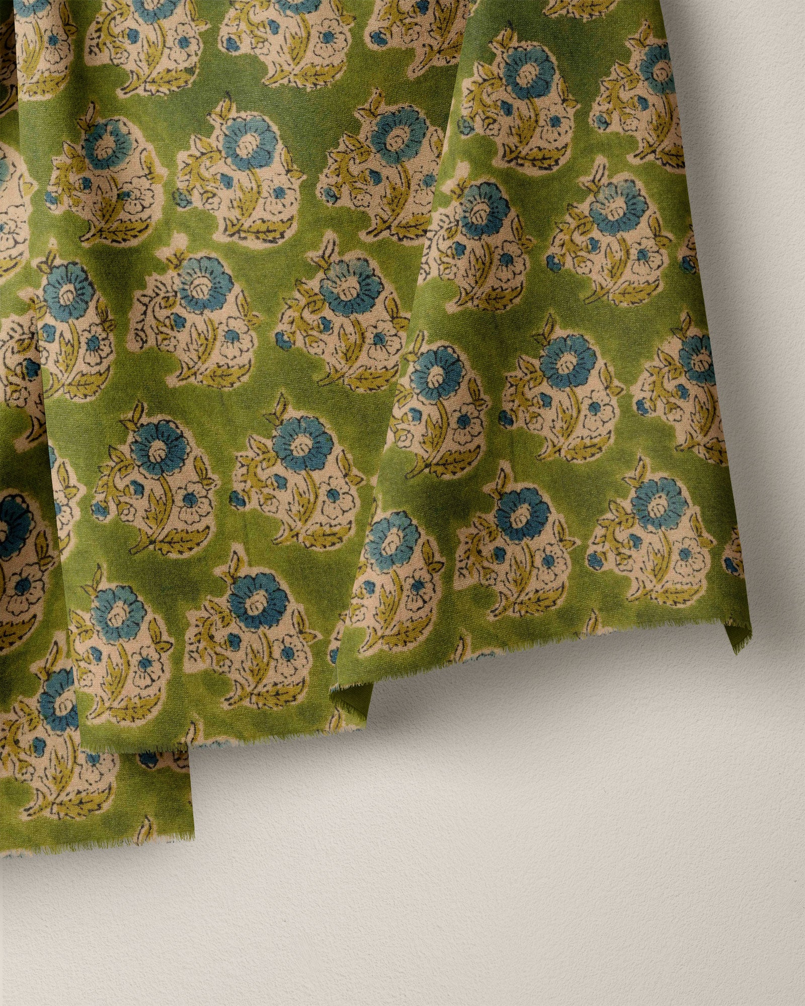 Bluebell and Apple Bloom Block Print Cotton - Image 2