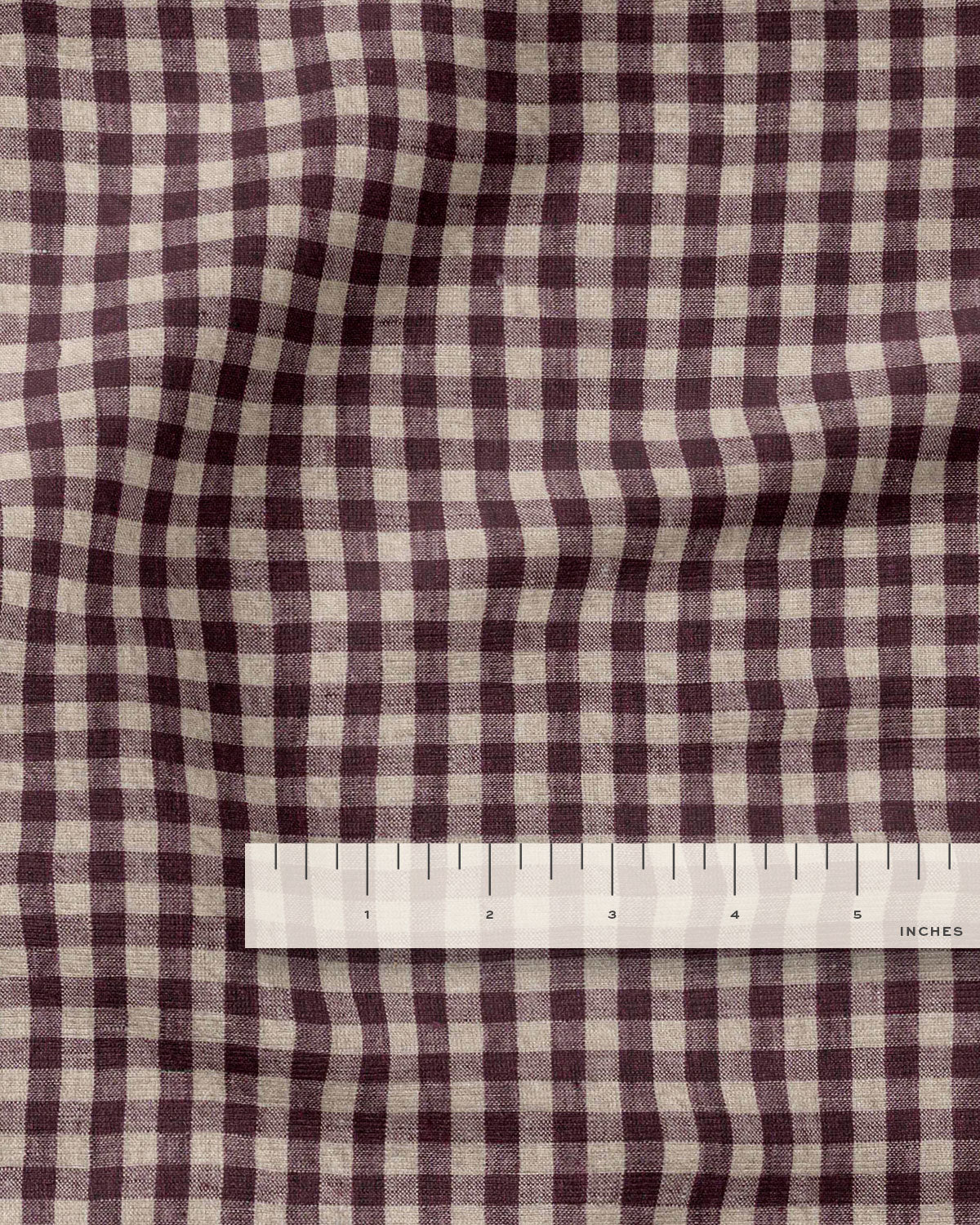 Currant Small Gingham Stonewashed Linen - Image 3