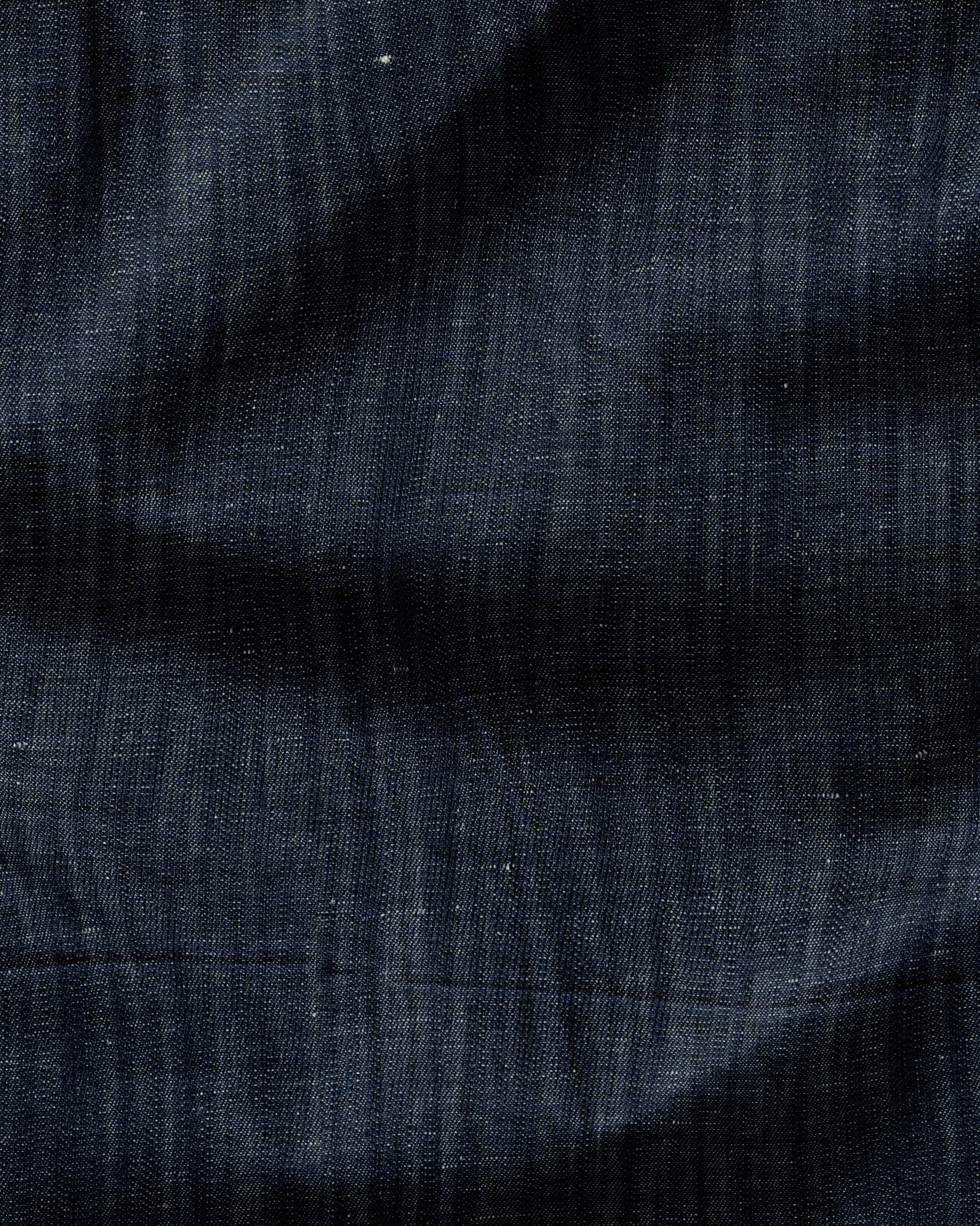 Dark Blue Slub Textured Denim - Image 3