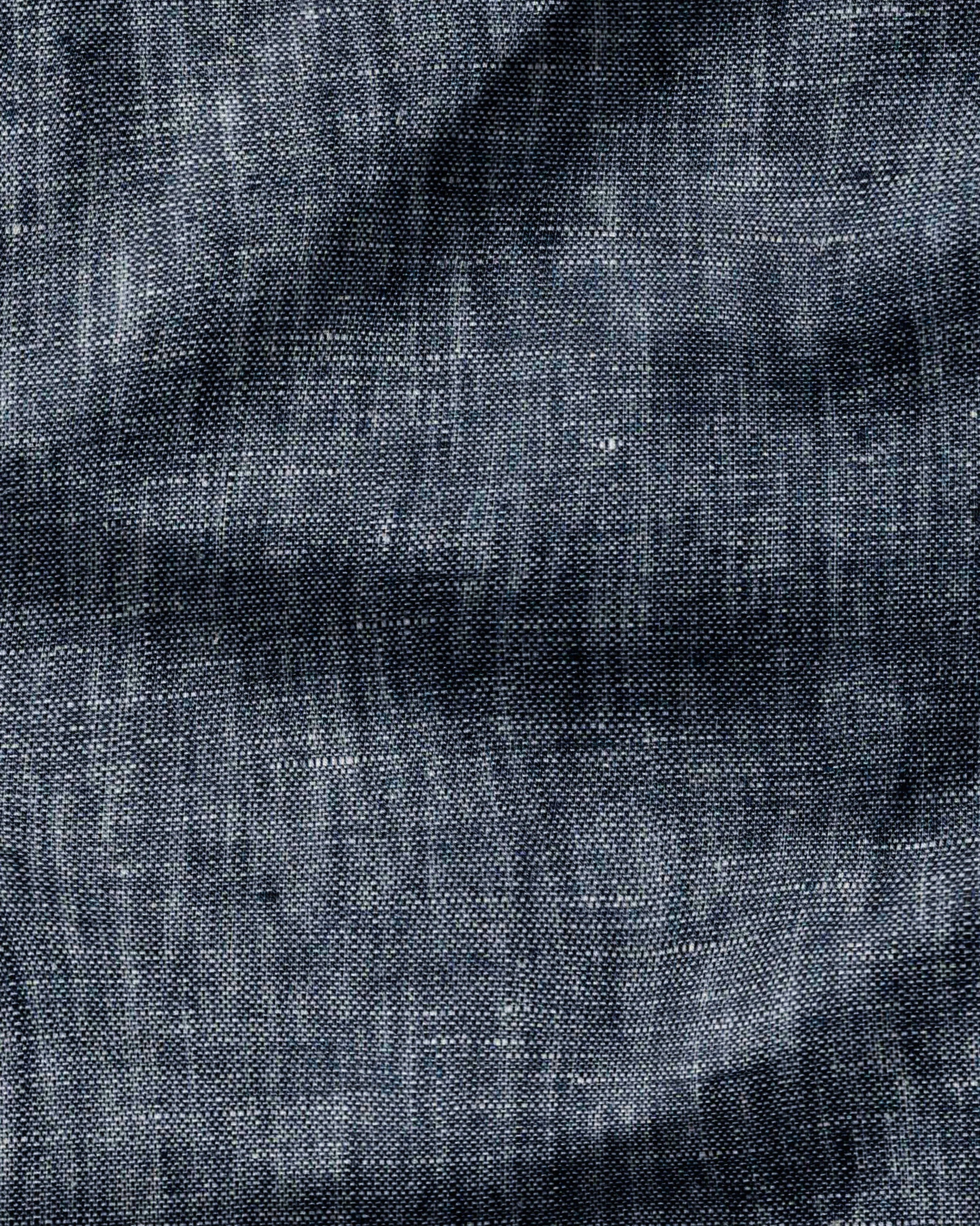 Deep Indigo Chambray Linen - Image 3