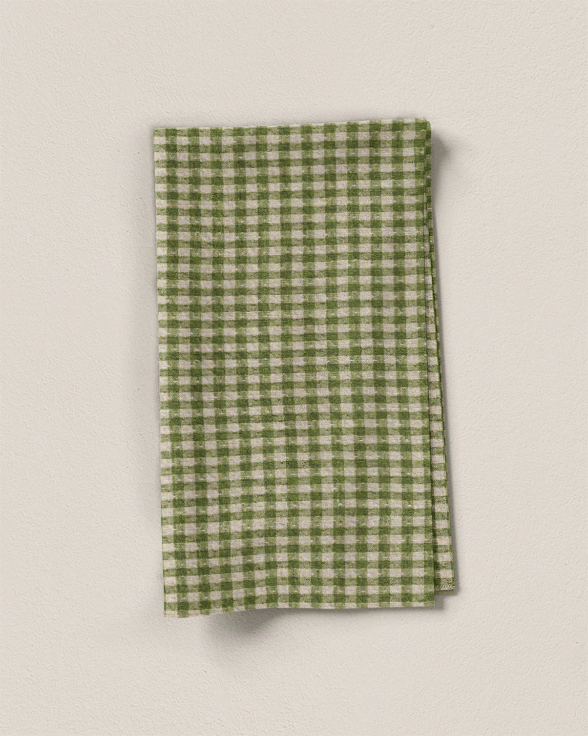 Fern and Natural Gingham Dobby Weave Linen - Image 2