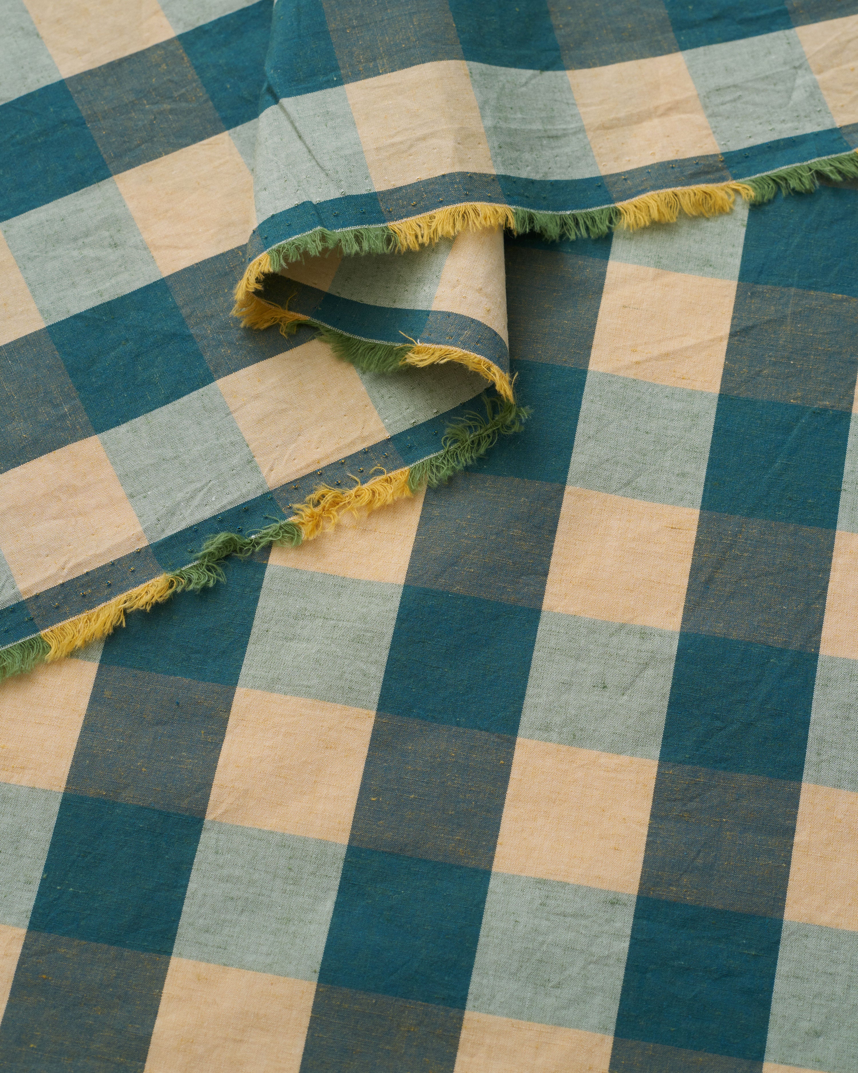 Large Teal Gingham Premium Cotton - Image 2