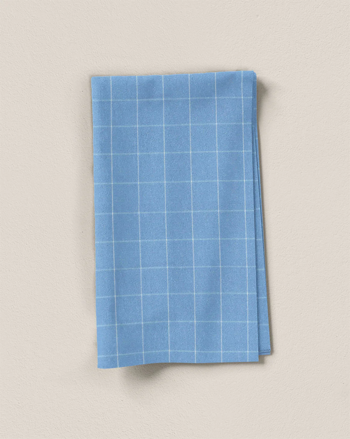 Light Blue Large Grid Cotton Shirting - Image 2