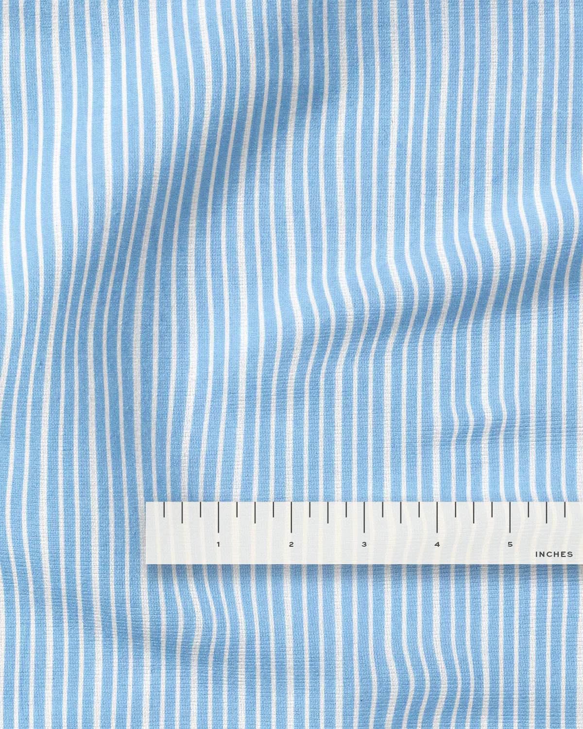 Light Blue Wide Stripe Leno Weave Cotton Shirting - Image 3
