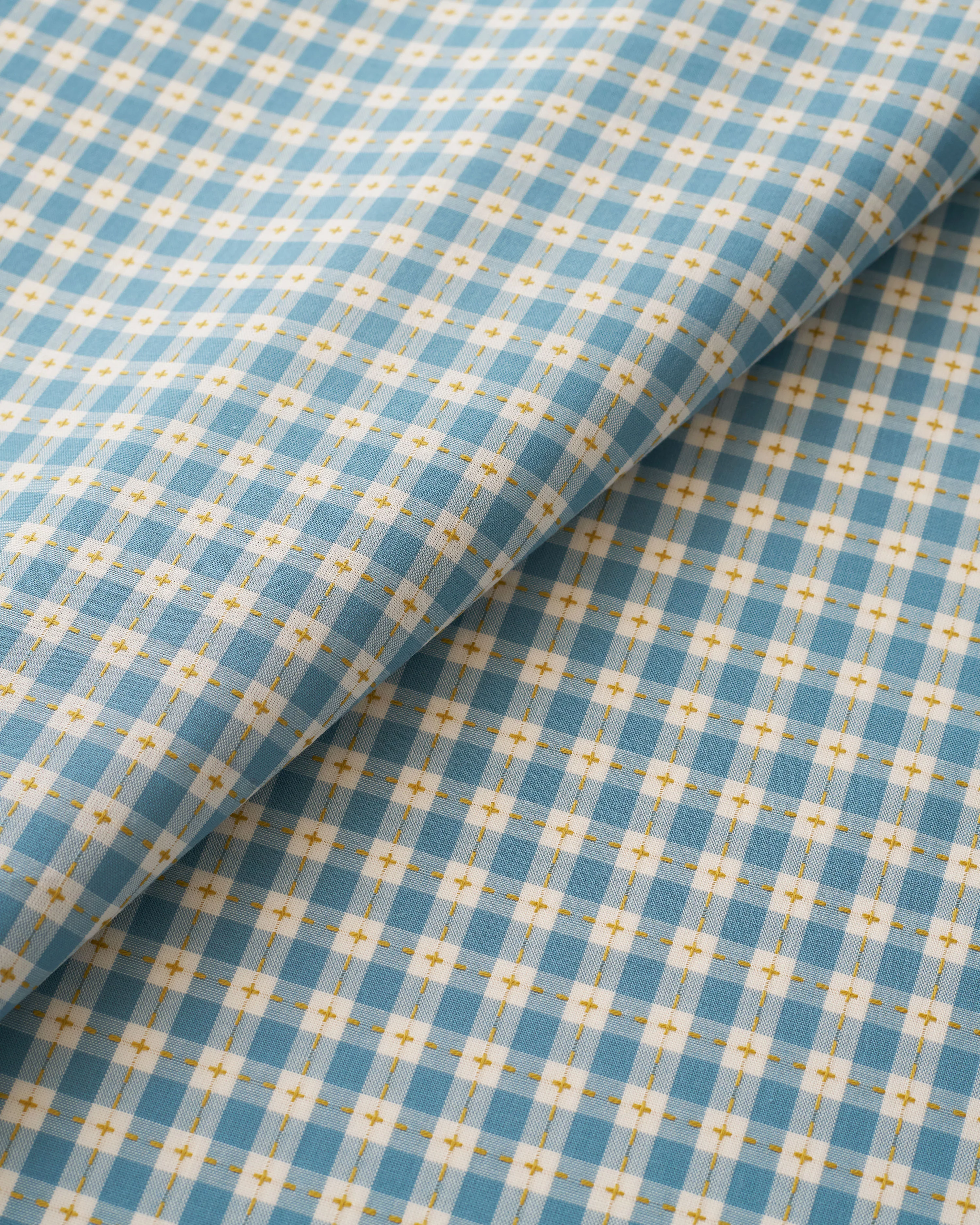 Light Blue Small Stitch Gingham Cotton - Image 2