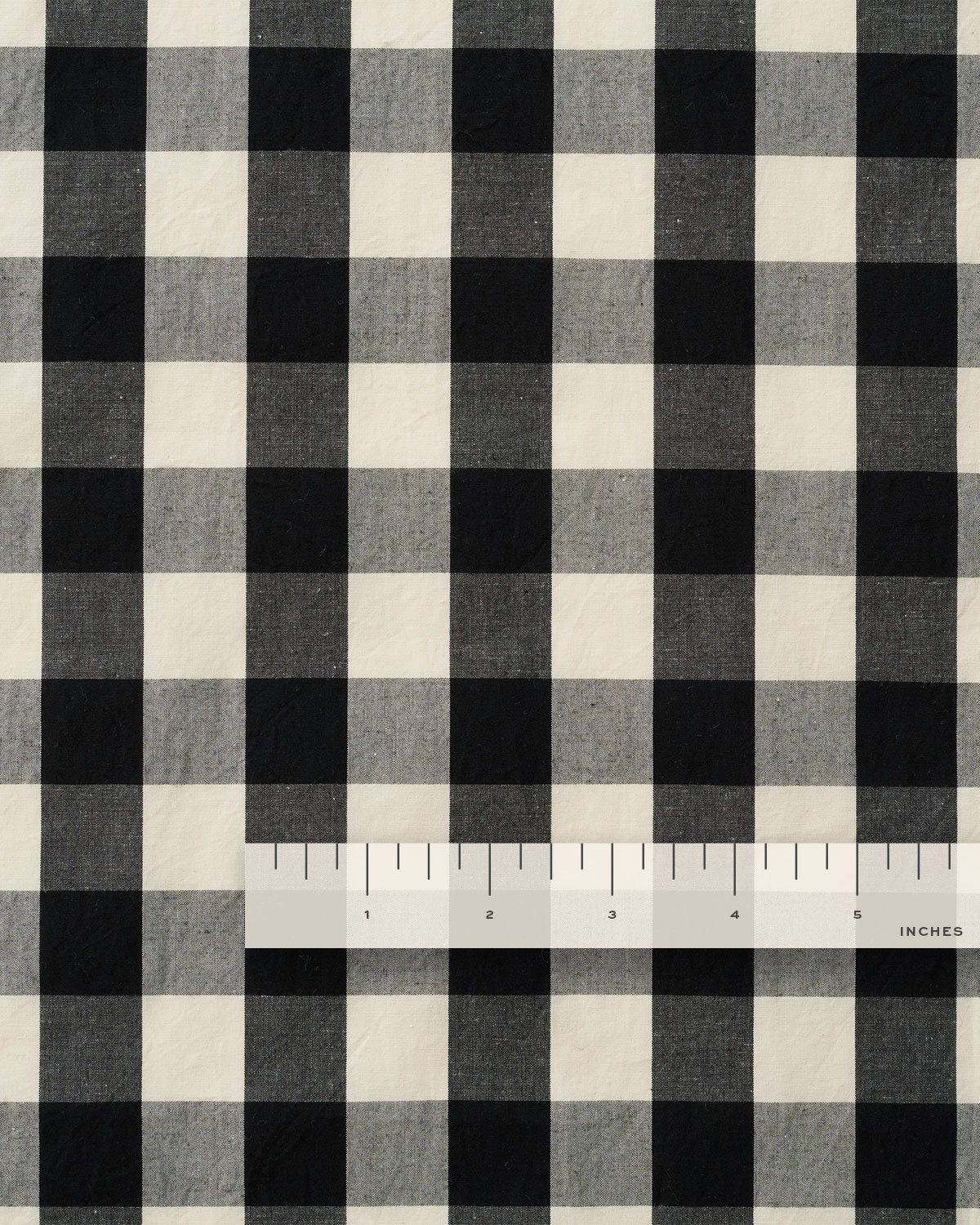 Medium Black Gingham Premium Cotton - Image 3