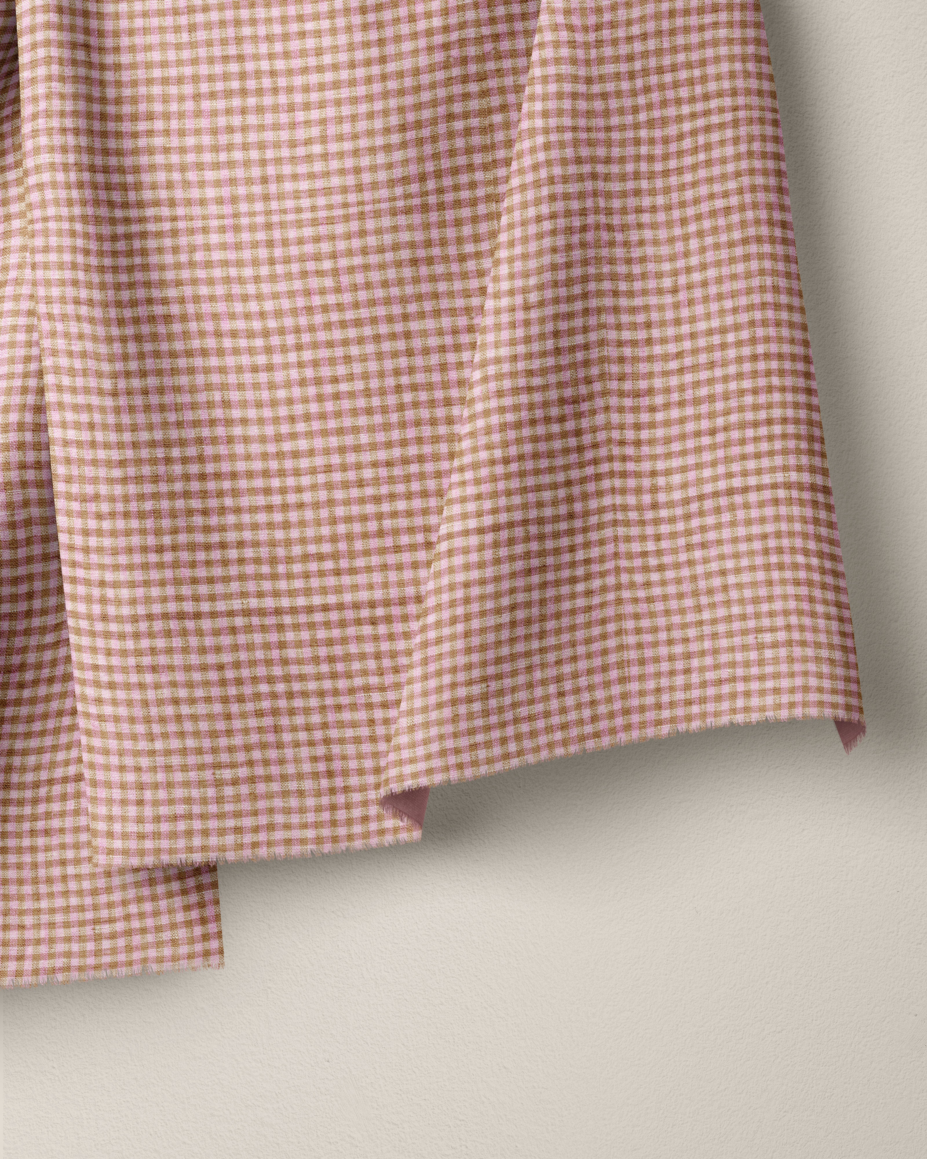 Micro Bubblegum Gingham Washed Linen - Image 2