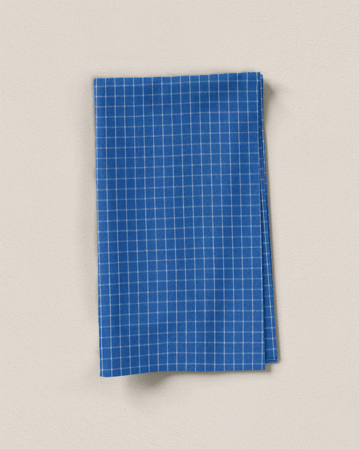Mid Blue Small Grid Cotton Shirting - Image 2