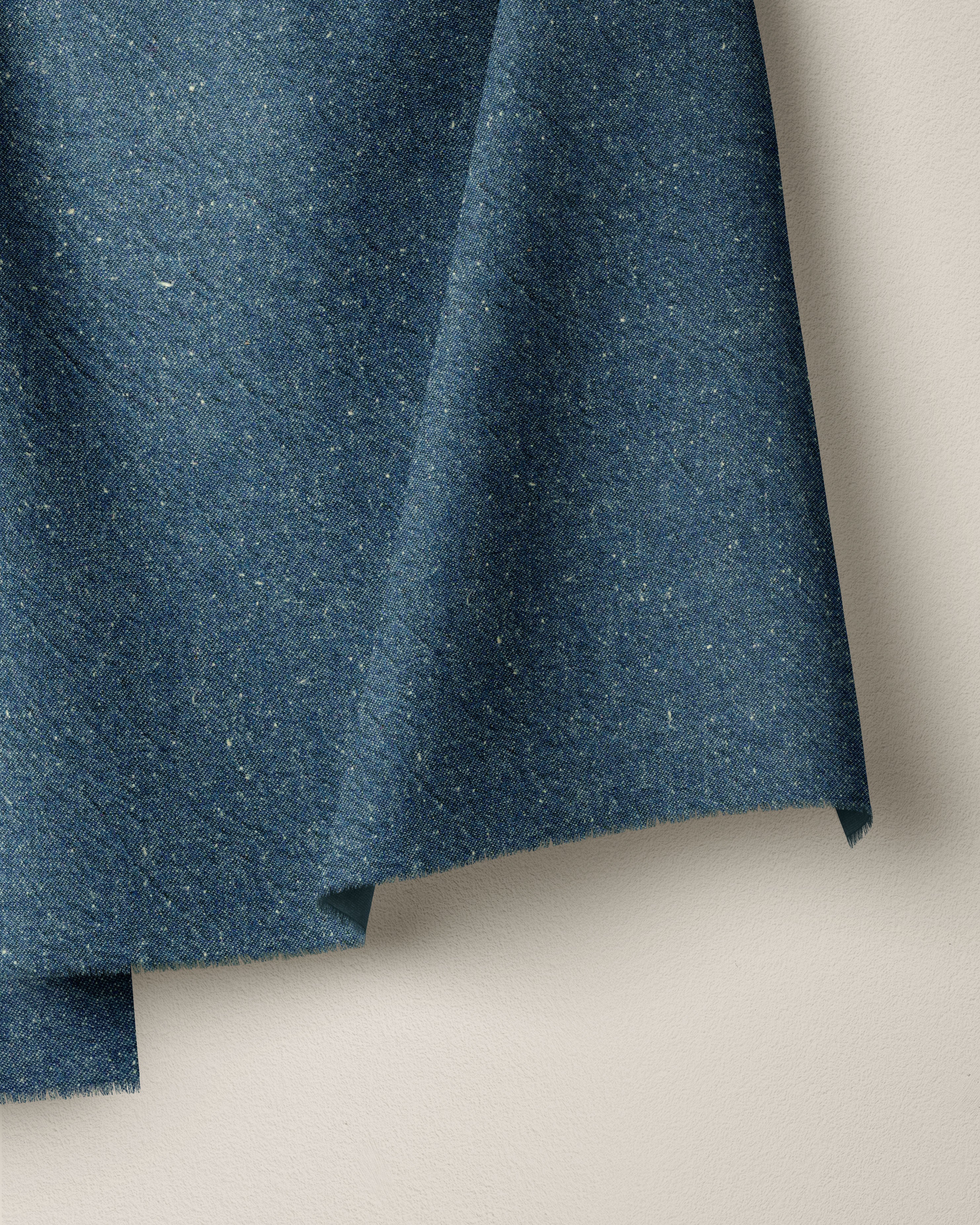 Mid Blue Cotton Neps Fleck Denim - Image 2