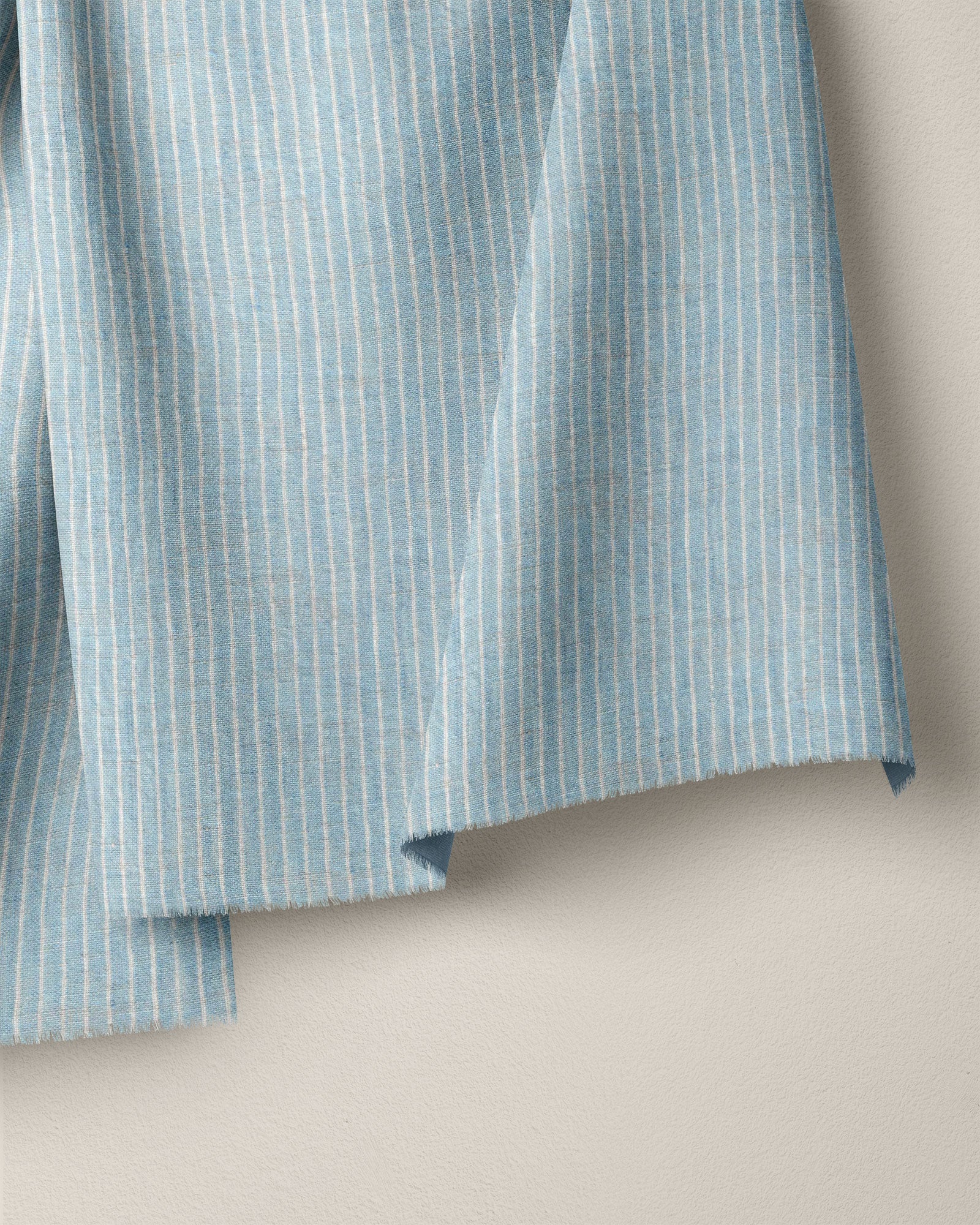 Morning Sky Pencil Stripe Linen - Image 2