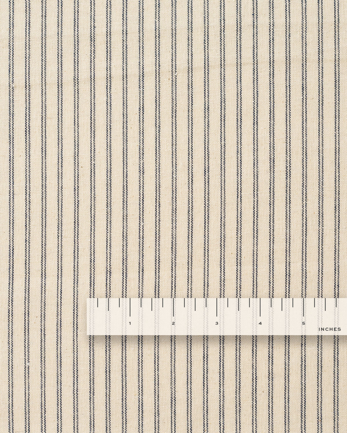Natural and Blue Double Stripe Linen Cotton - Image 3