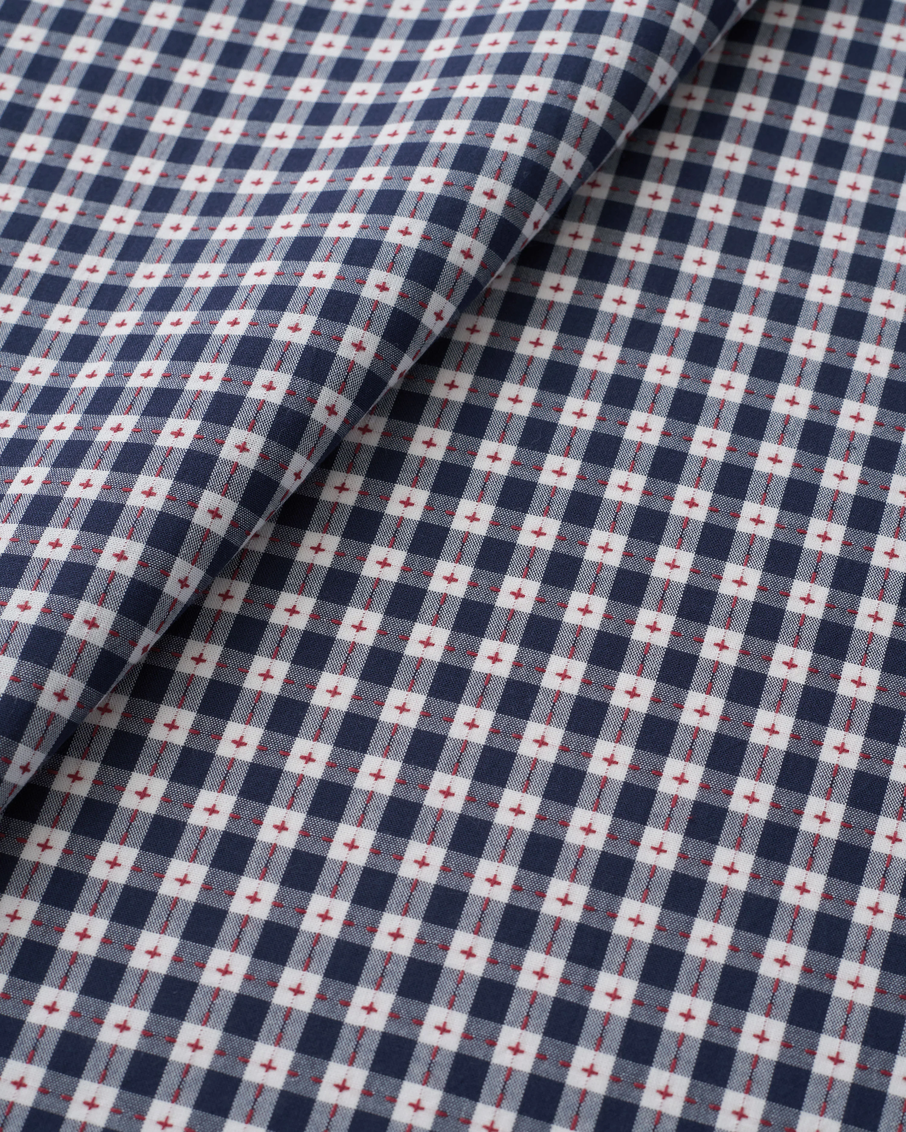 Navy Small Stitch Gingham Cotton - Image 2