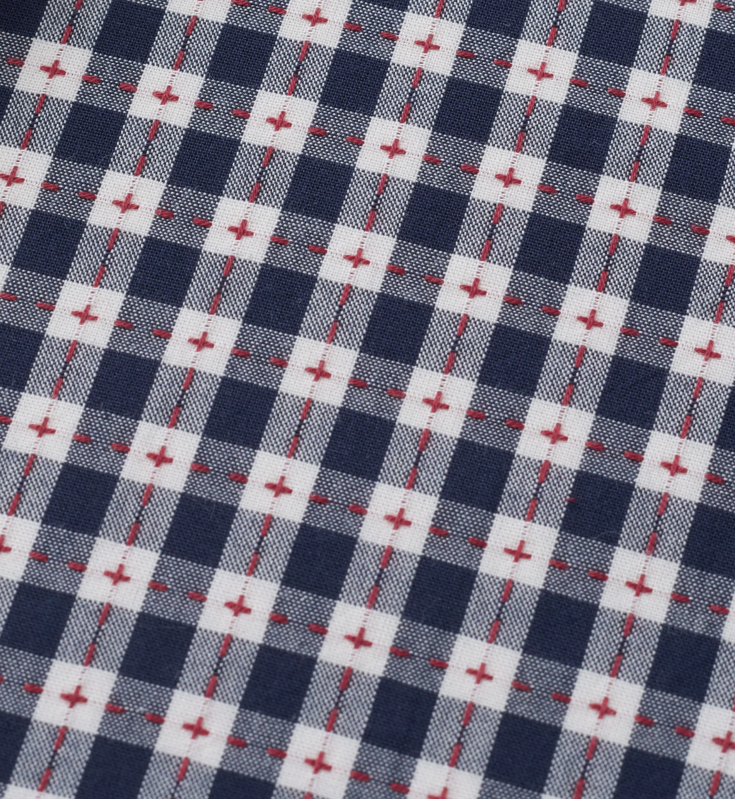 Navy Small Stitch Gingham Cotton - Image 4