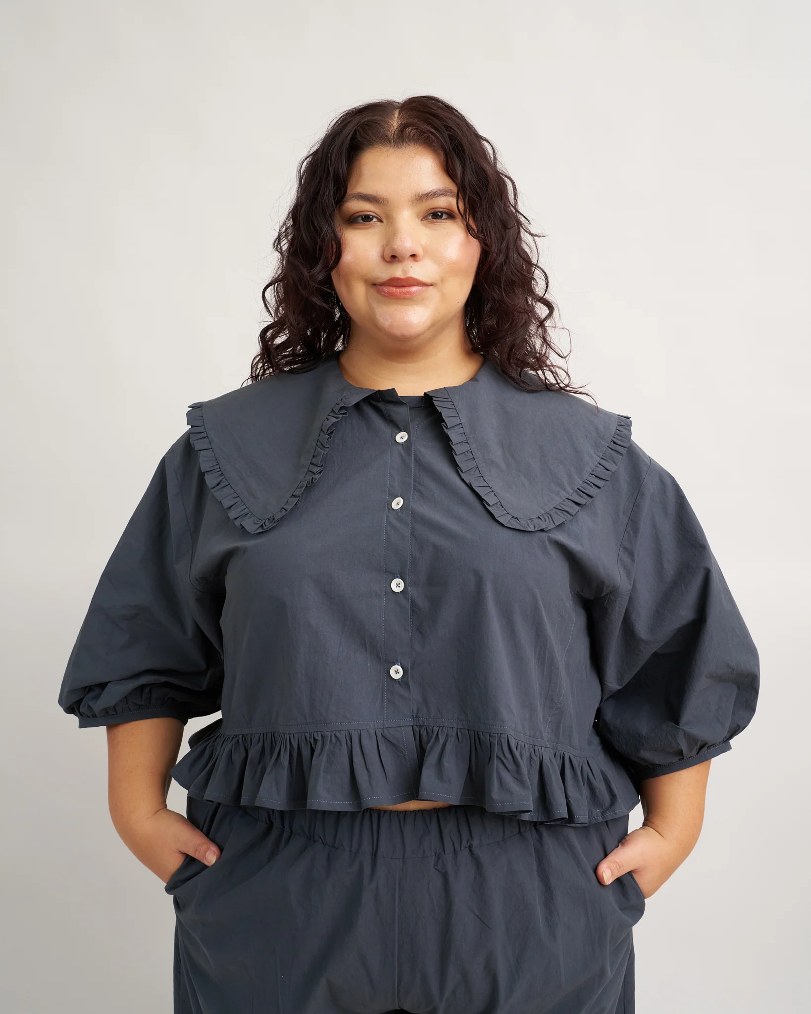 Playdate Blouse PDF Sewing Pattern | Dramatic Ruffle Collar Button Up Shirt - Image 2
