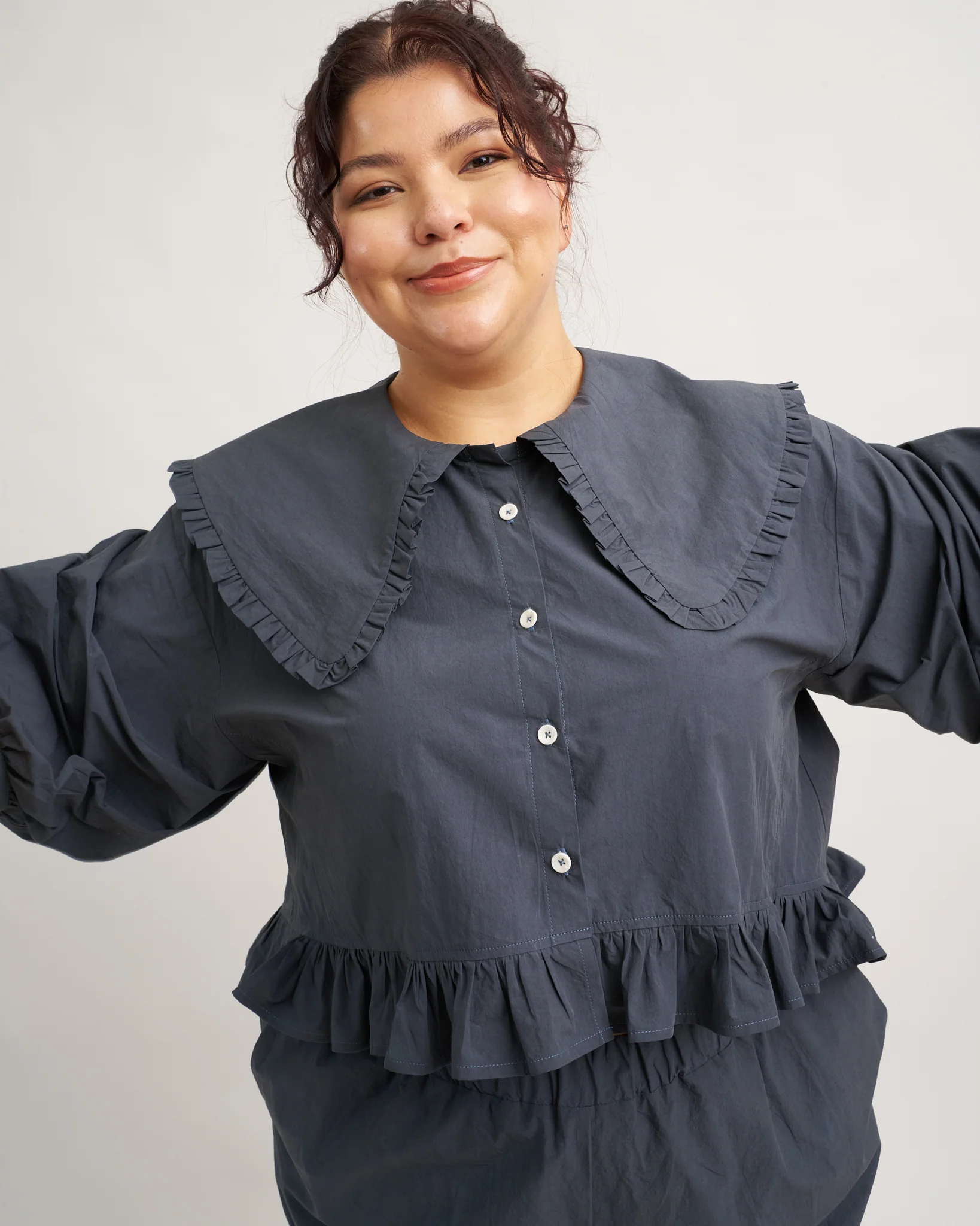 Playdate Blouse PDF Sewing Pattern | Dramatic Ruffle Collar Button Up Shirt - Image 5