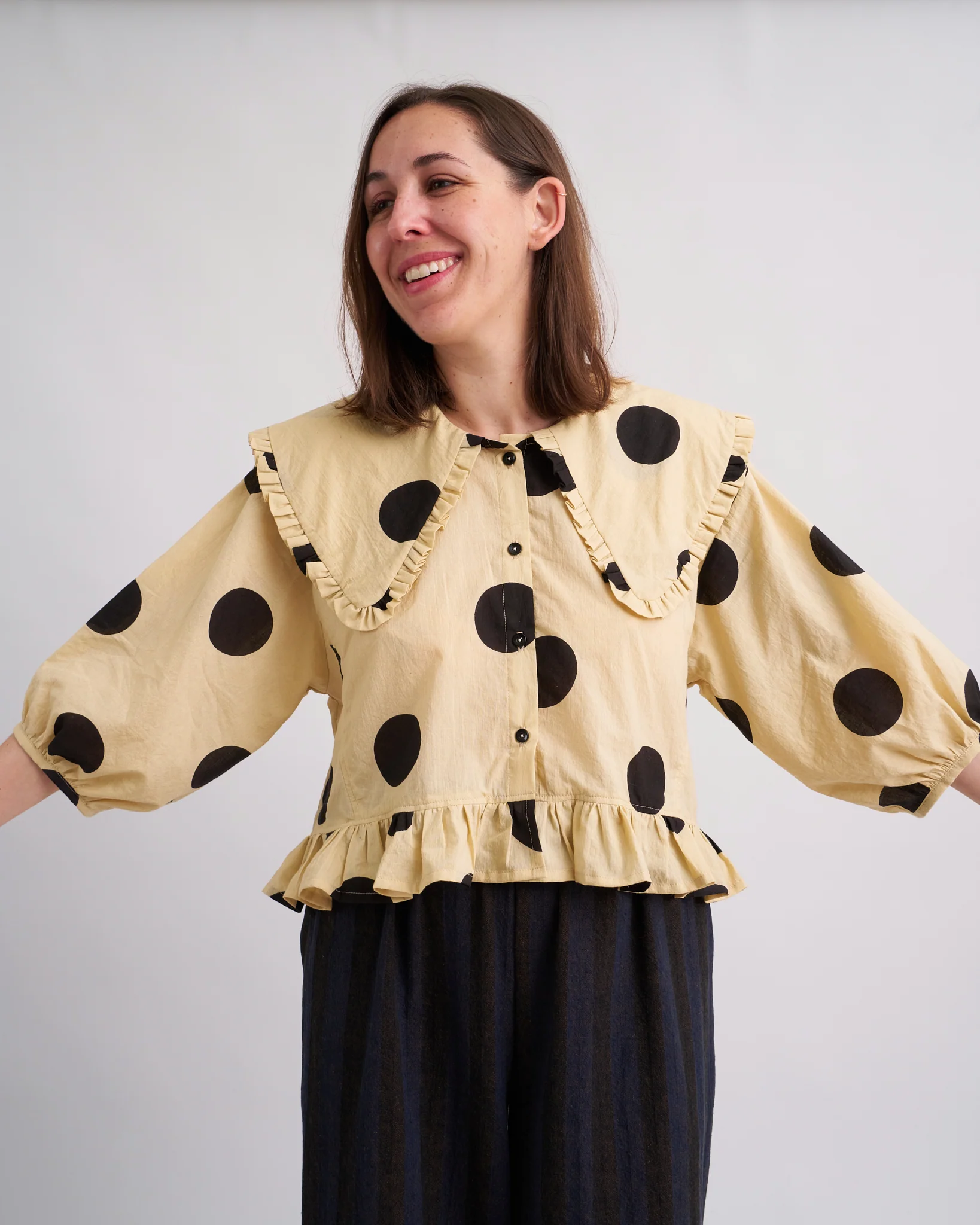 Playdate Blouse PDF Sewing Pattern | Dramatic Ruffle Collar Button Up Shirt - Image 9