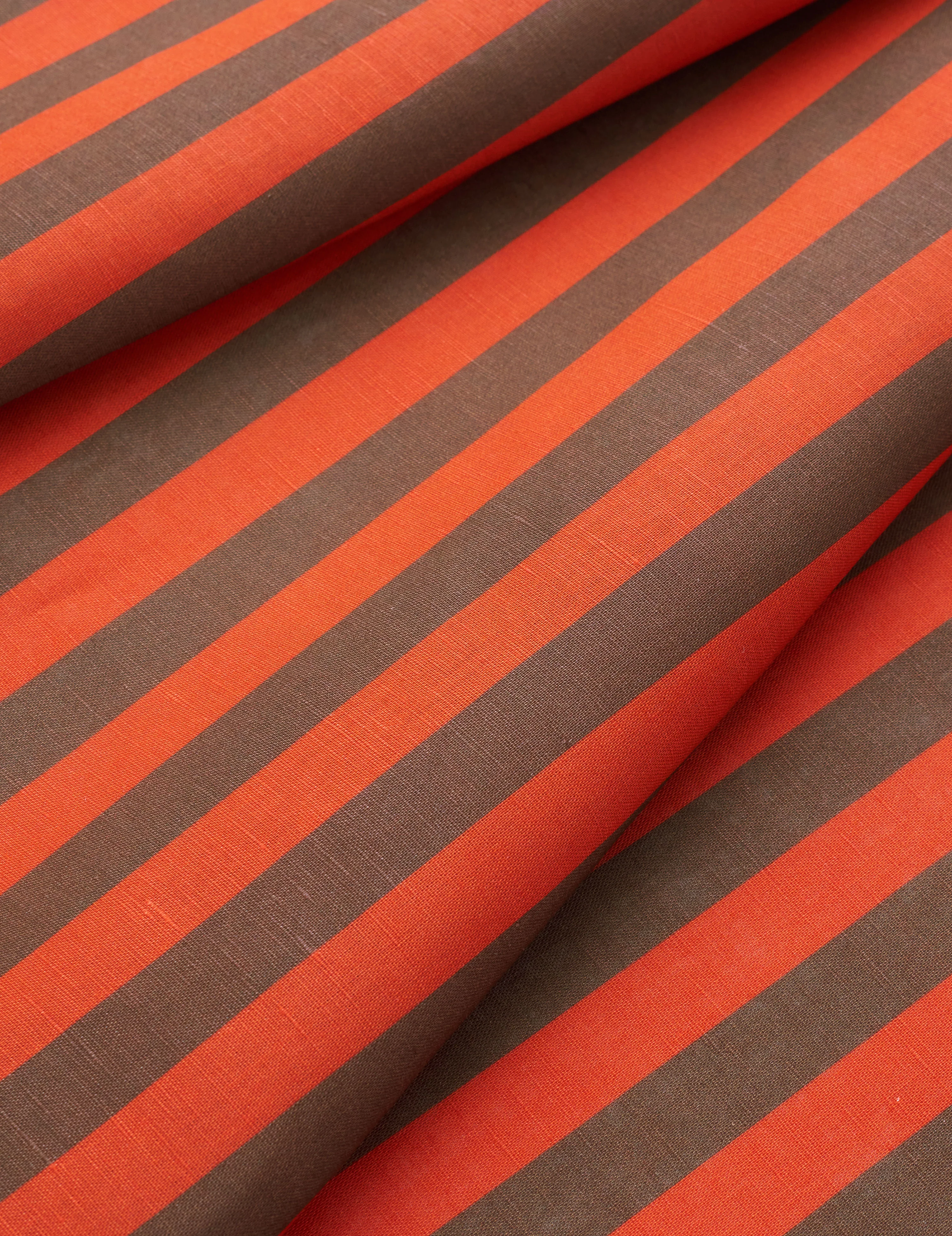 Red and Brown Cotton Linen Stripe - Image 2