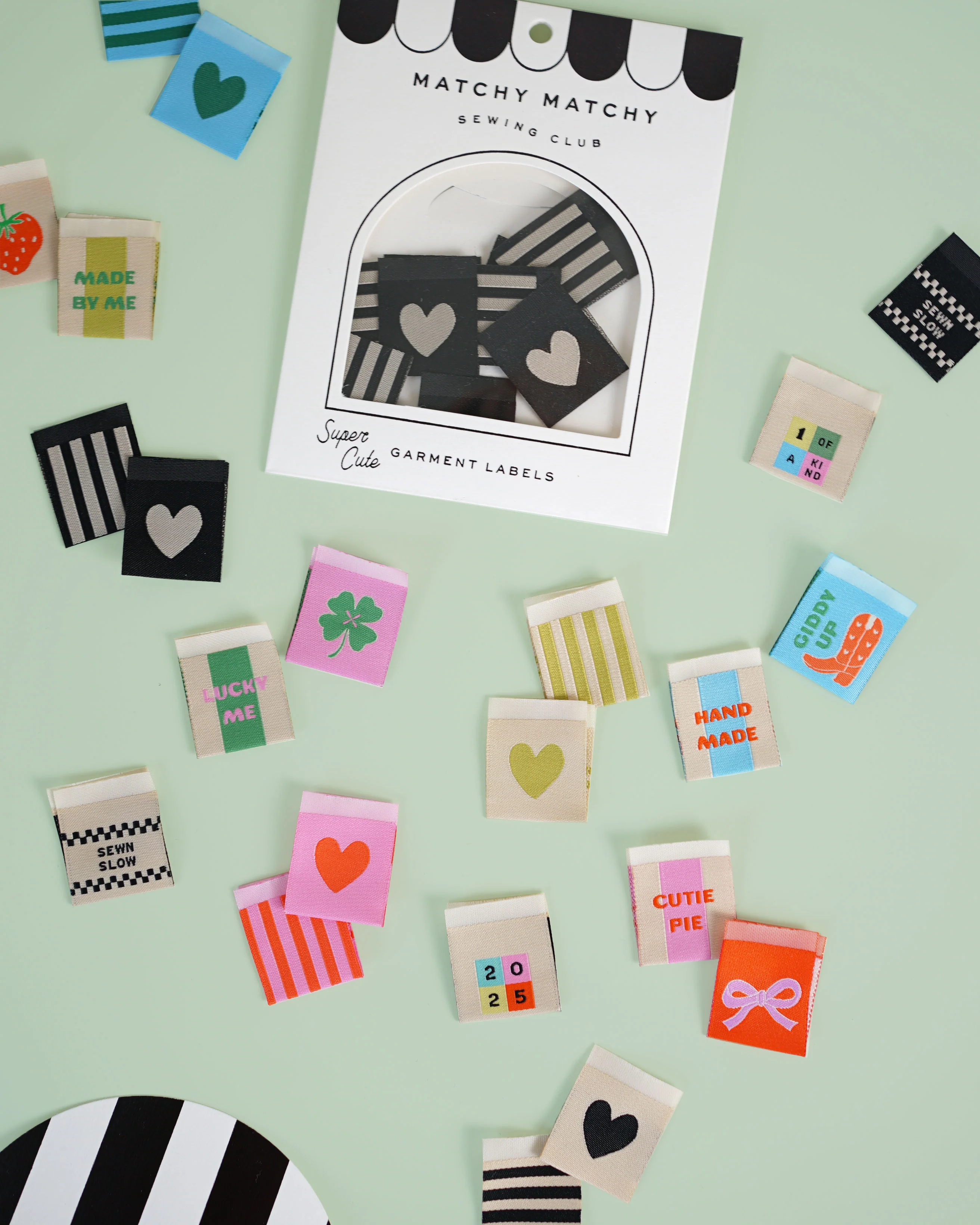 Red Heart and Stripe Square Garment Labels - Image 3