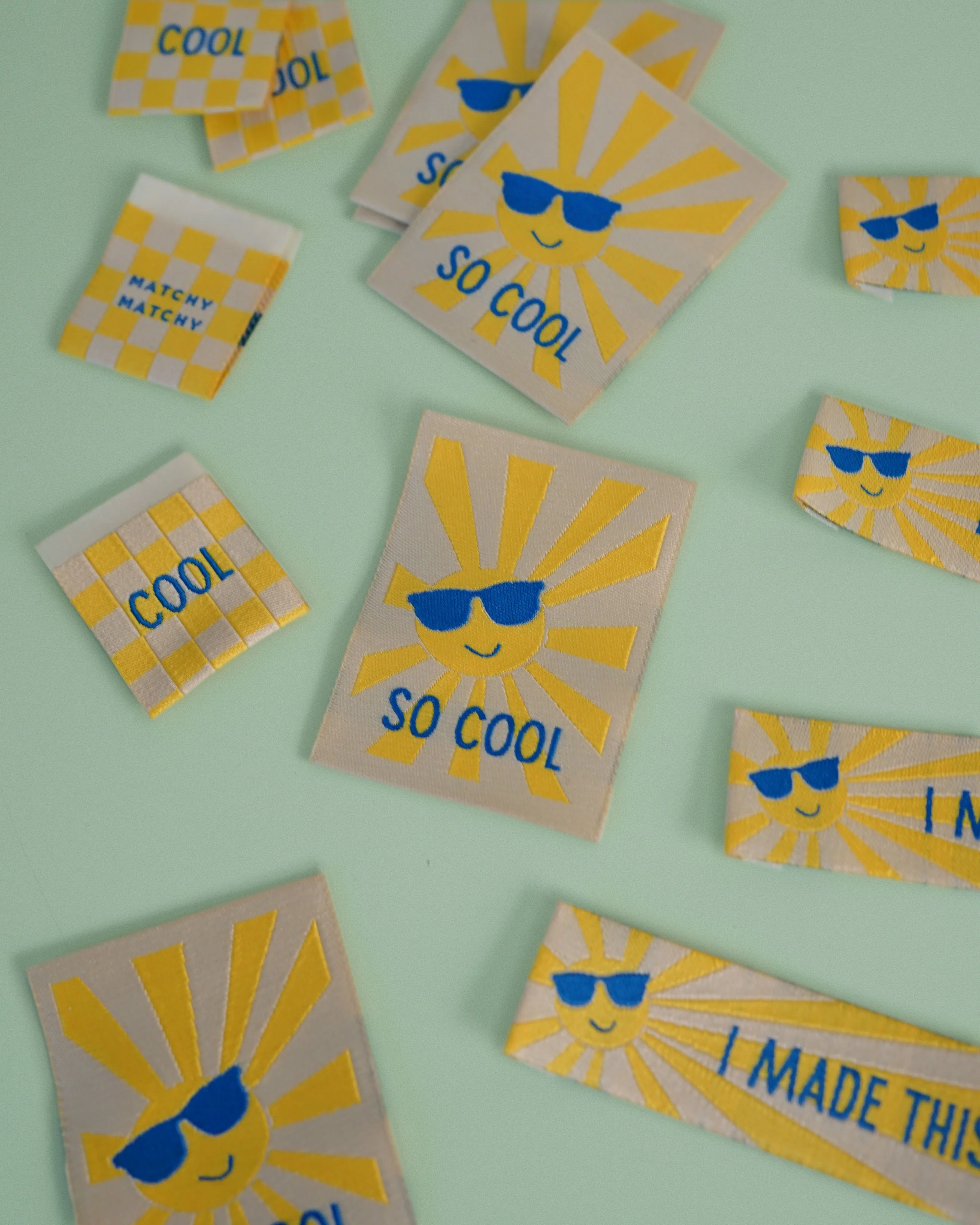 Sunny Cool Square and Rectangle Woven Garment Labels - Image 4