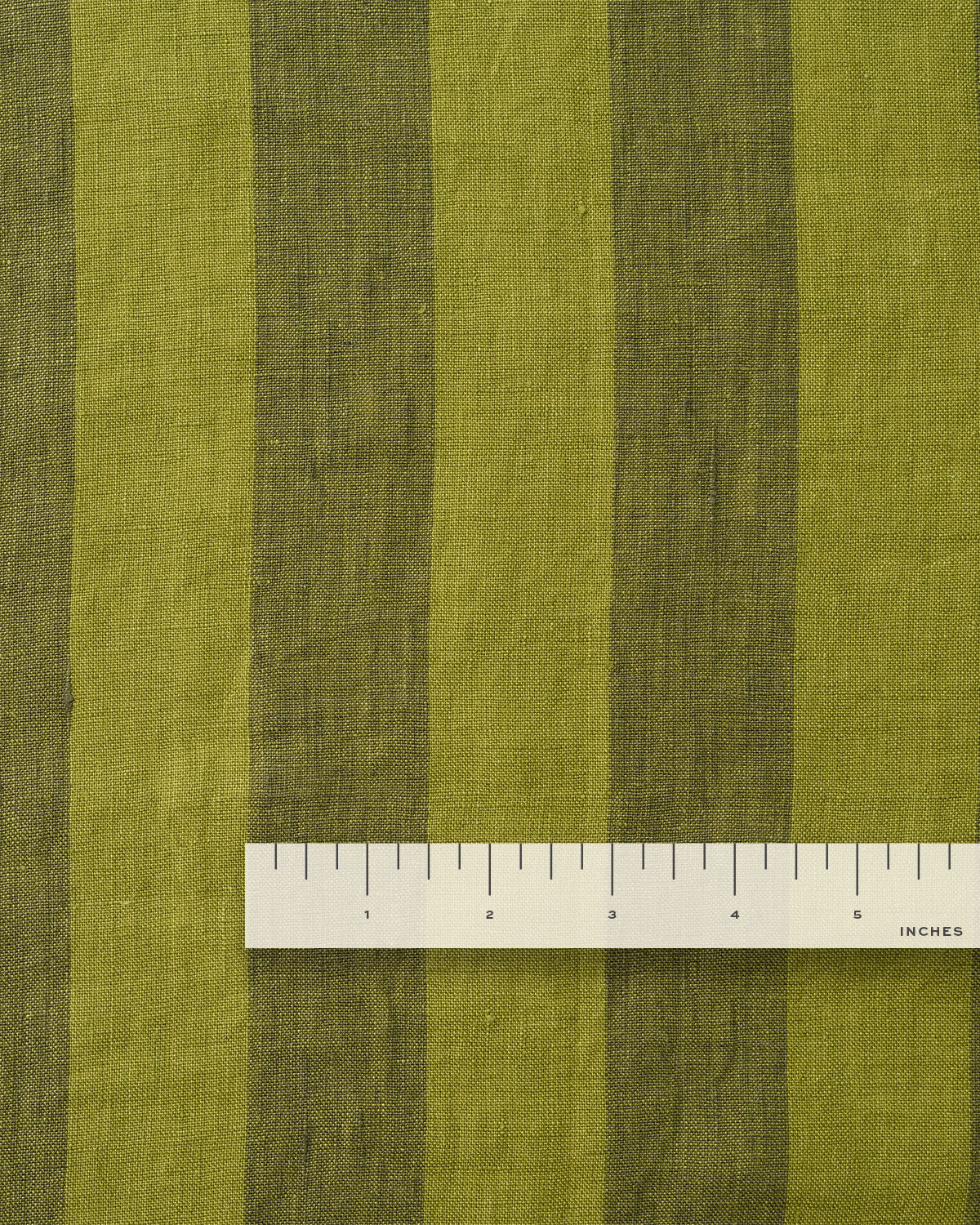 Spanish Olive Club Stripe Washed Linen - Image 3
