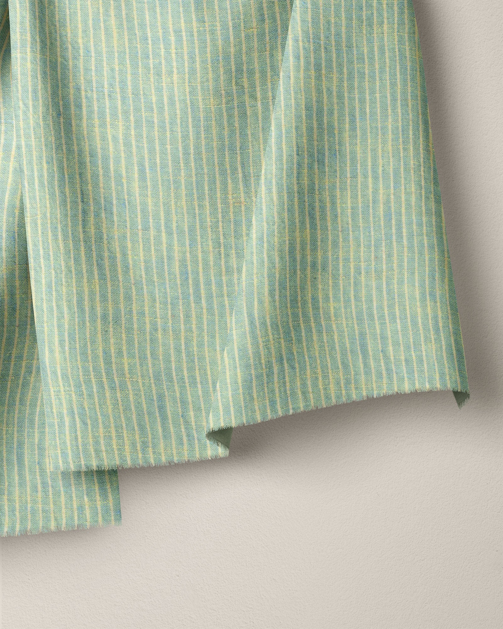 Sparkling Mint Pencil Stripe Linen - Image 2