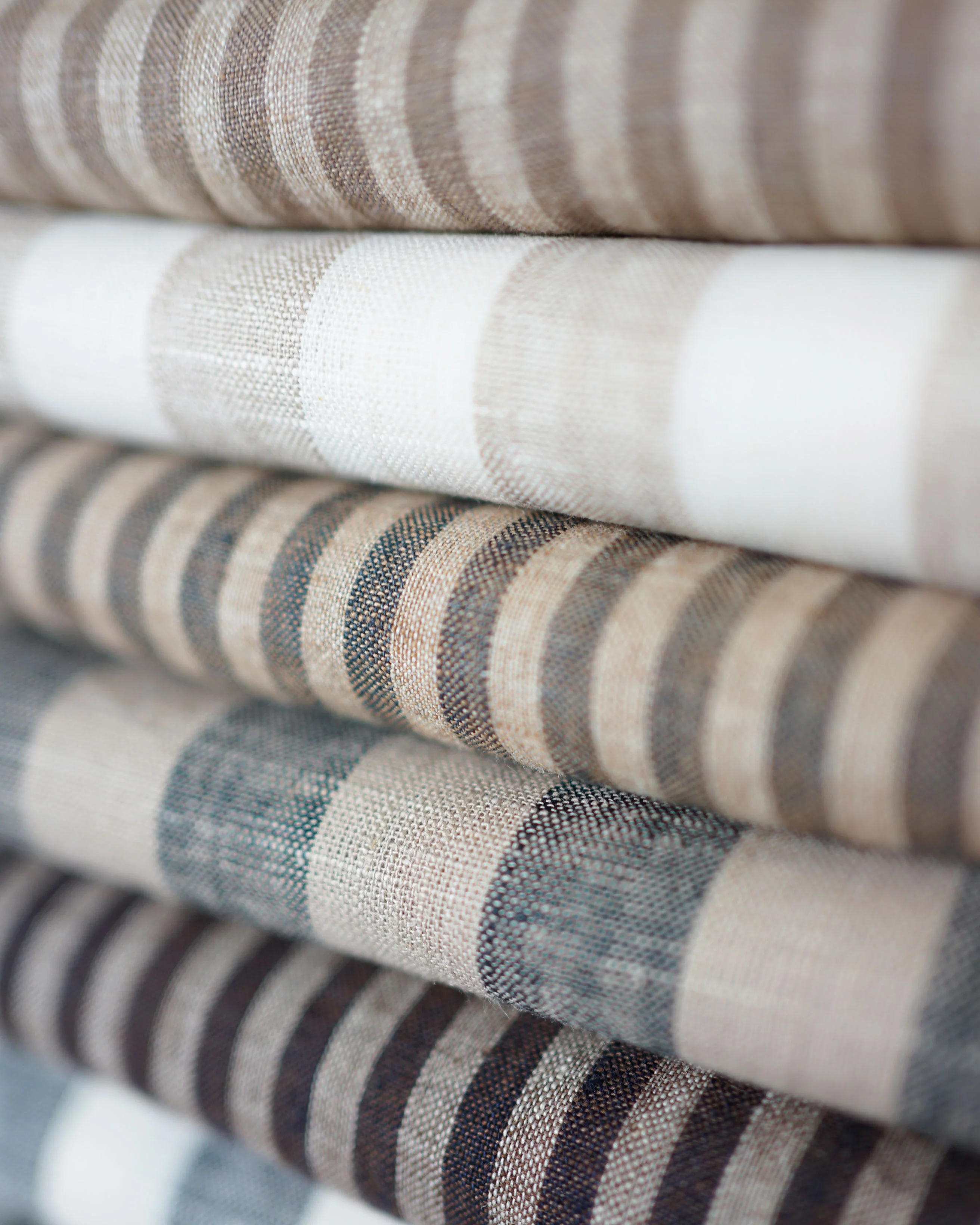 Biscuit Candy Stripe Washed Linen - Image 4