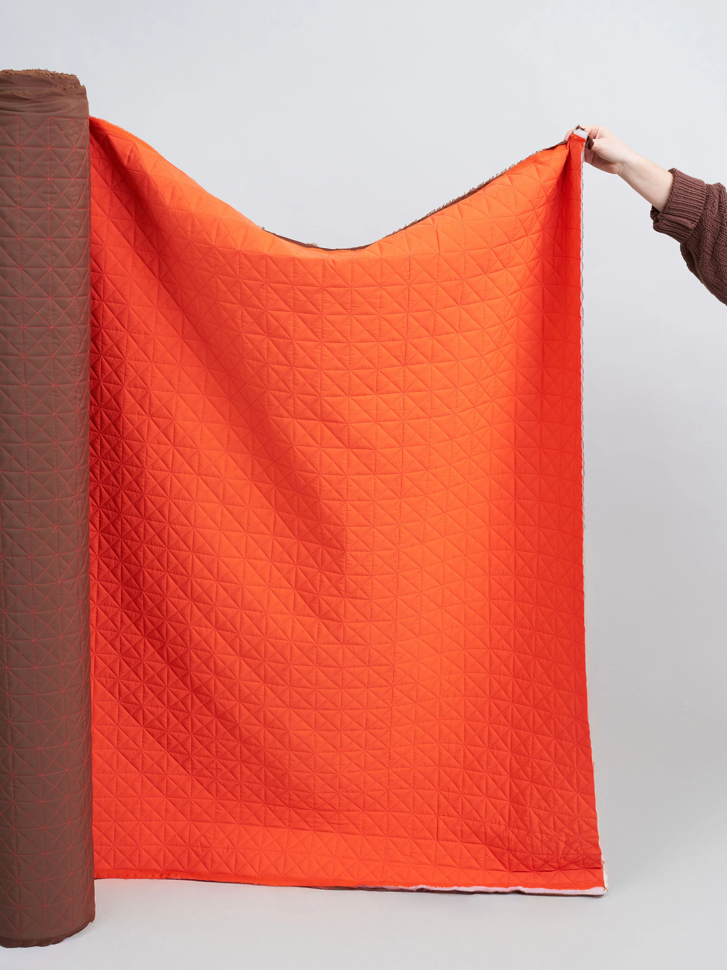 Tomato and Brown Quilted Puffer - Image 4