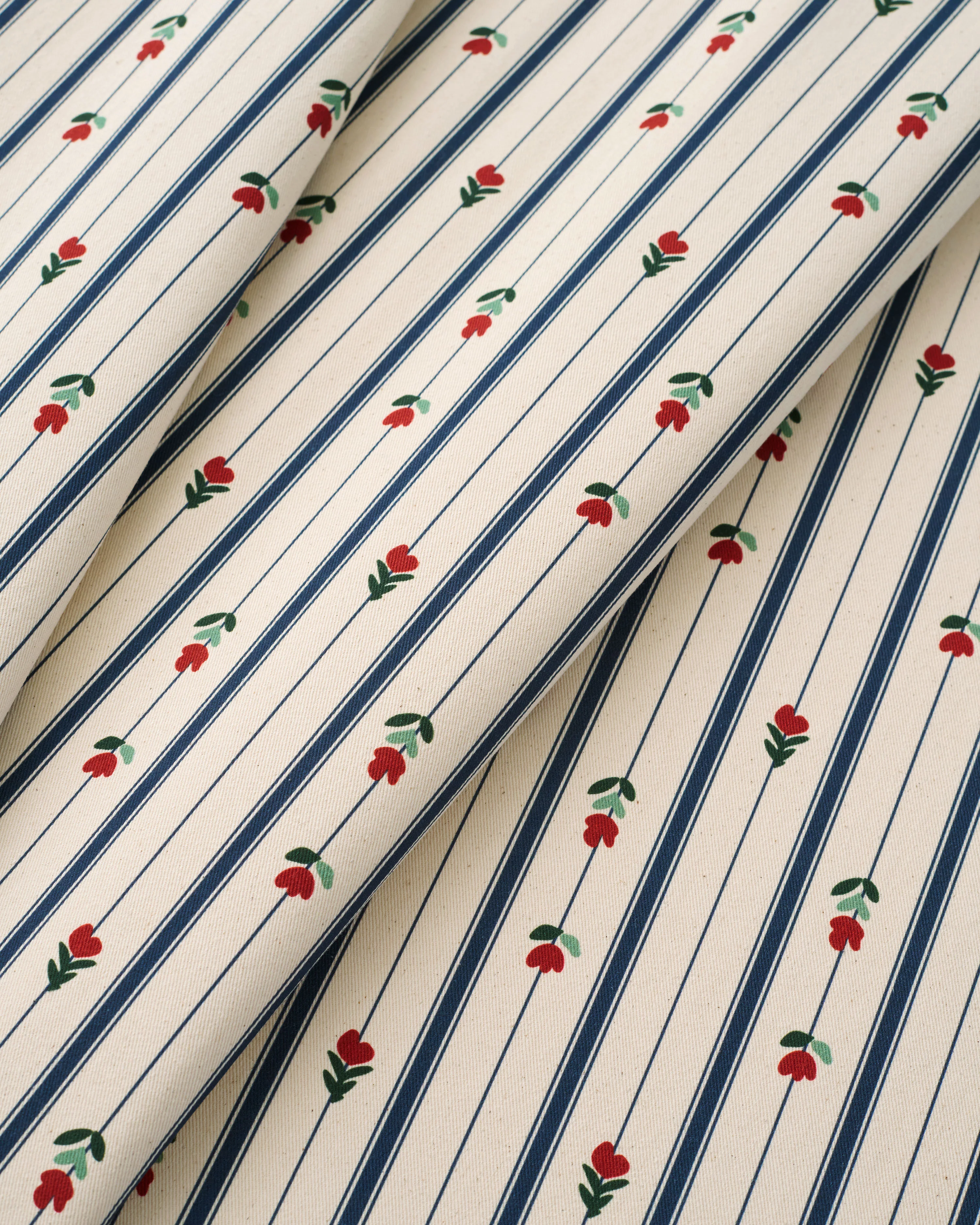 Tulip and Stripe Printed Cotton Twill - Image 2